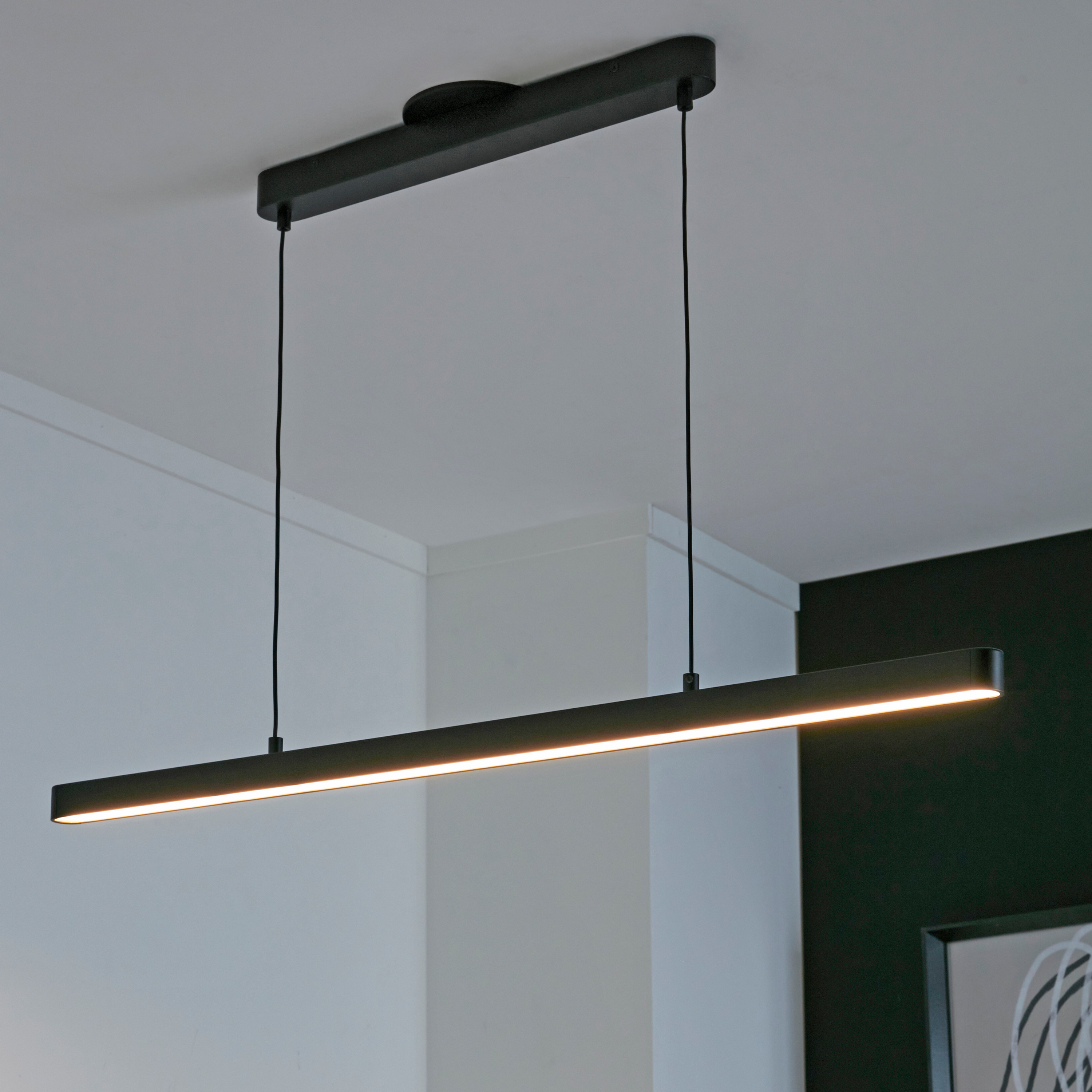 Lampa wisząca Flut czarna LED Inspire - 7