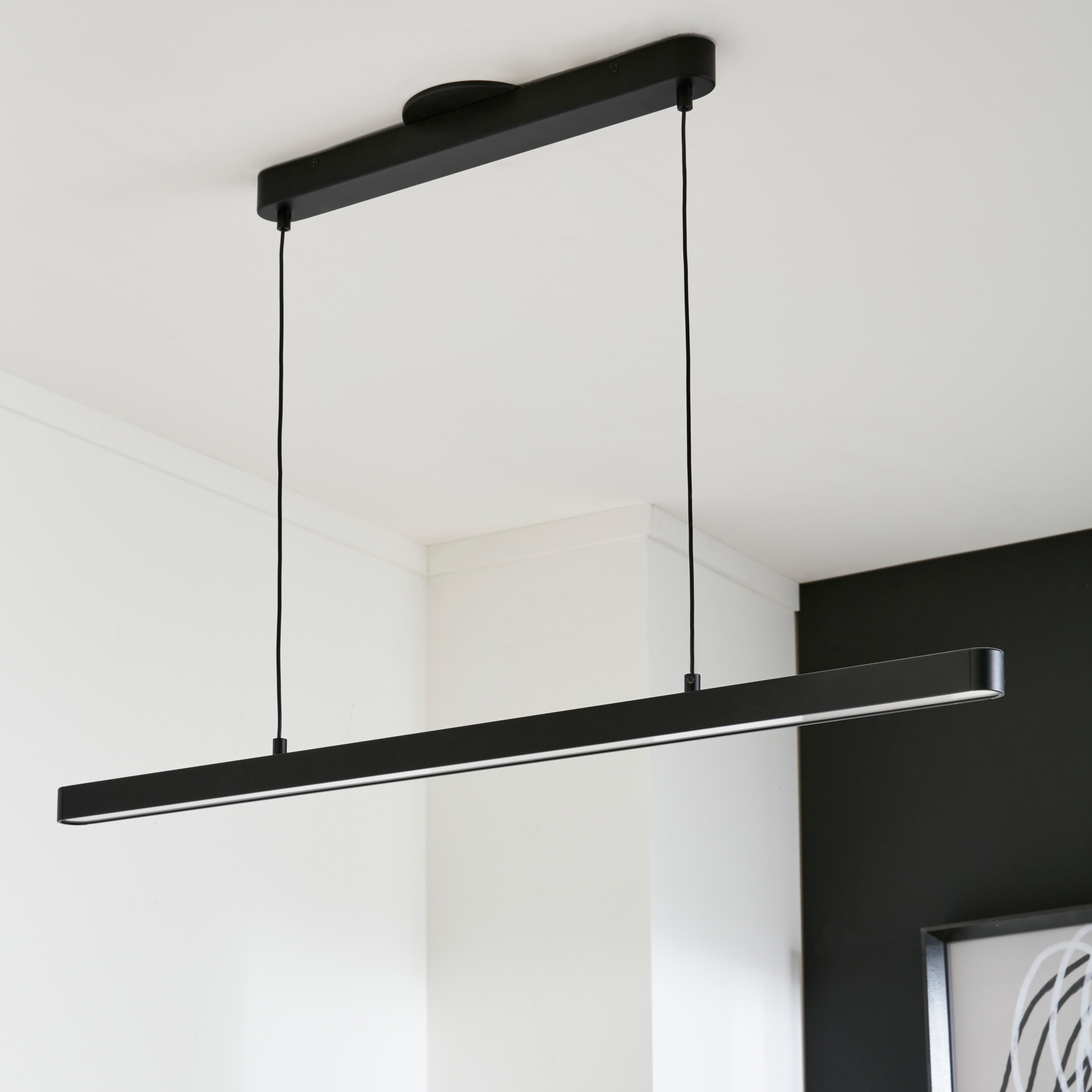 Lampa wisząca Flut czarna LED Inspire - 8