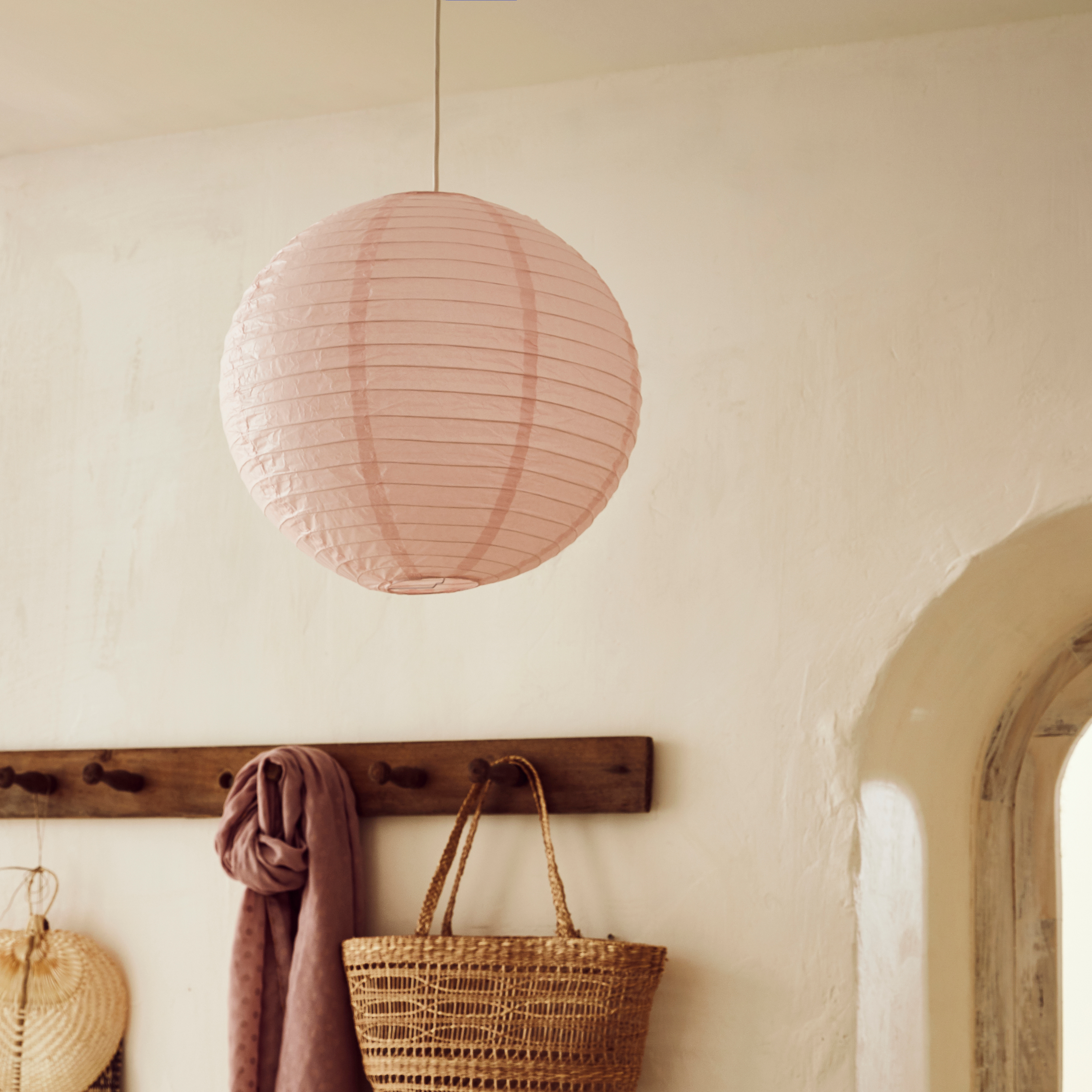 Suspension Baoji, papier rose, Diam.40 cm, INSPIRE - 4