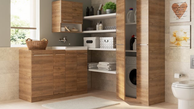 Lavanderia a casa: scegliere mobili per lavatrice e asciugatrice