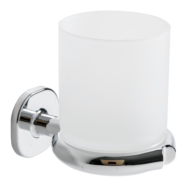 Bicchiere da bagno porta spazzolini Soho  in vetro cromo