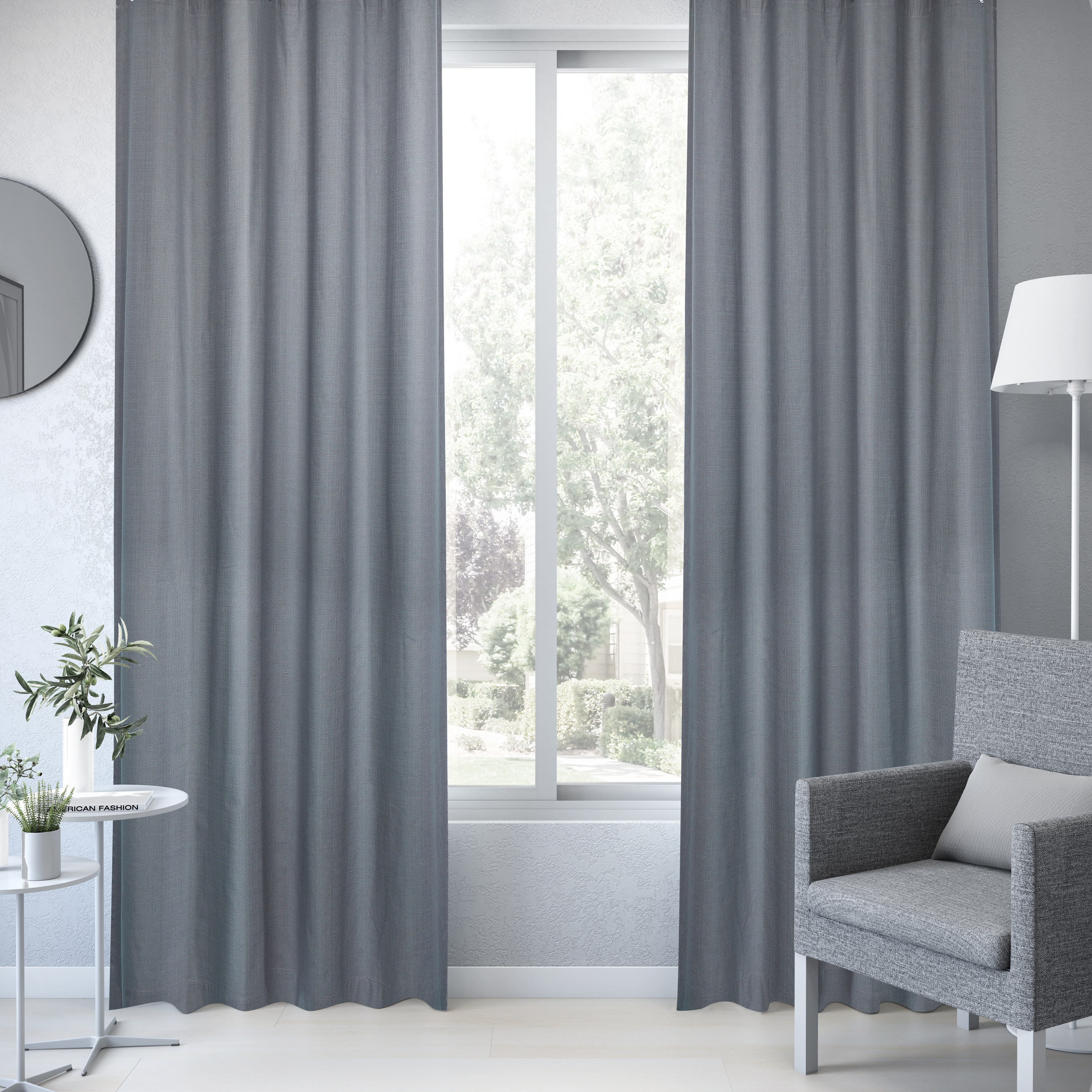 Tenda INSPIRE Leya grigio, occhiello 140x280 cm - 8