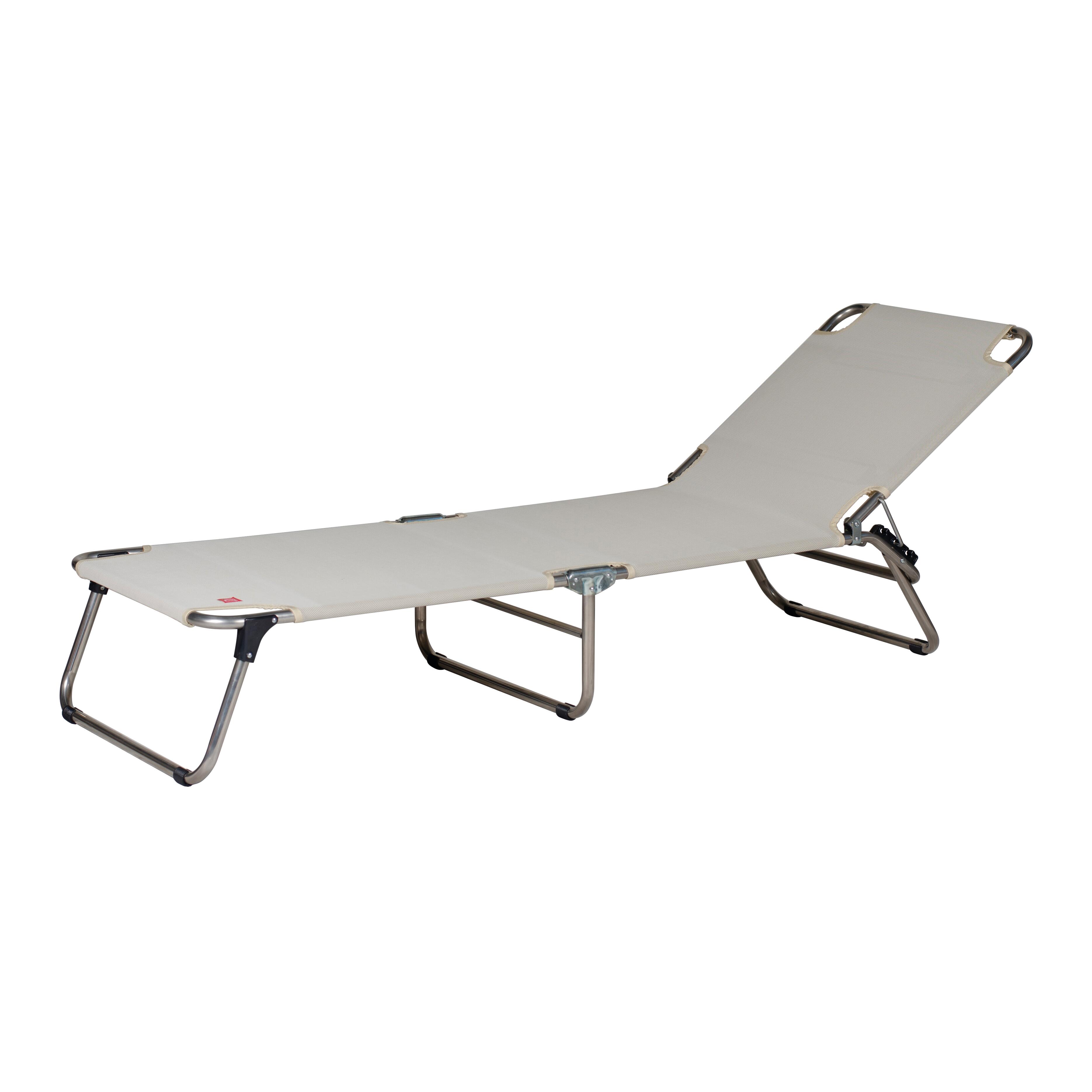 Lettino senza cuscino Sun FIAM in alluminio grigio e seduta beige - 11