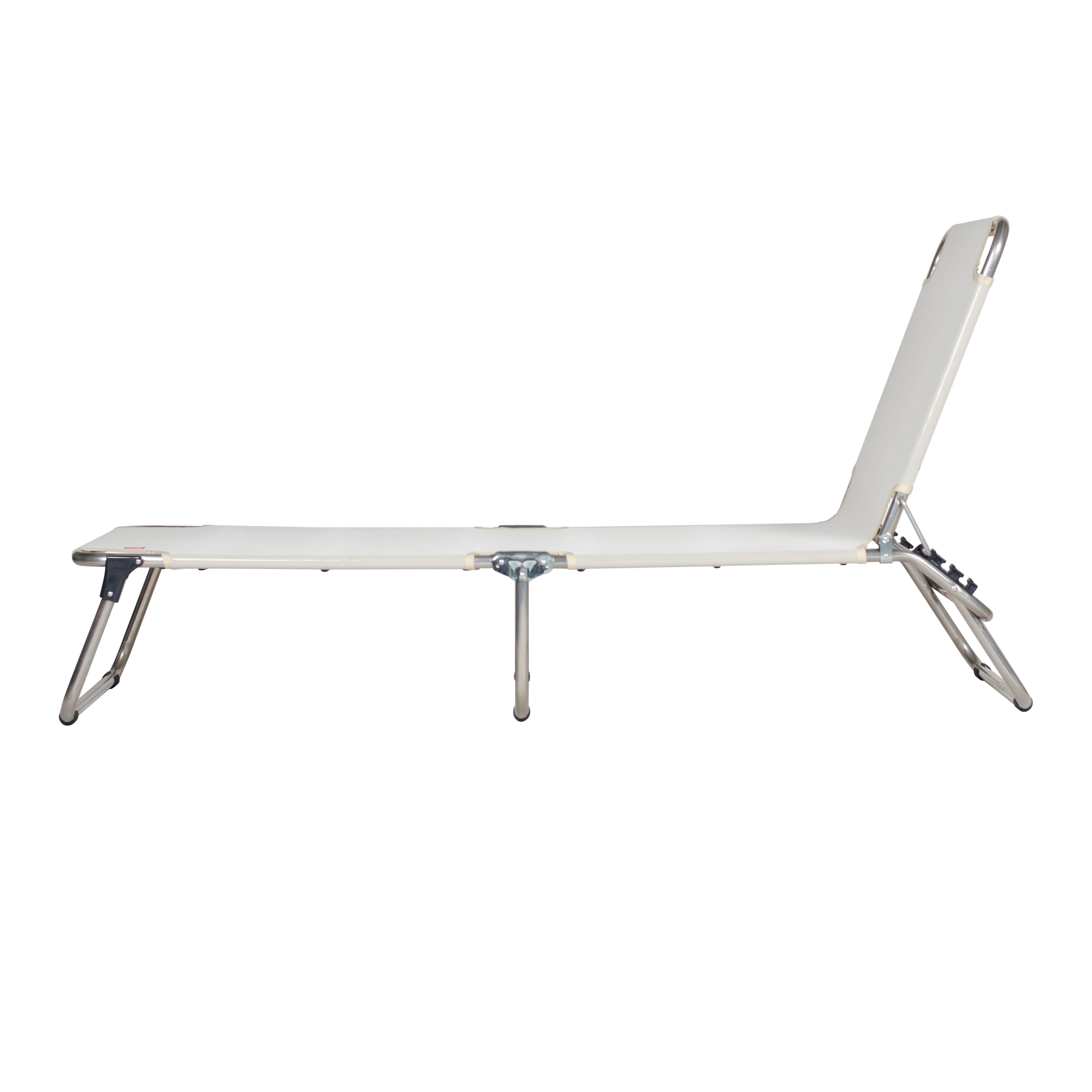 Lettino senza cuscino Sun FIAM in alluminio grigio e seduta beige - 10