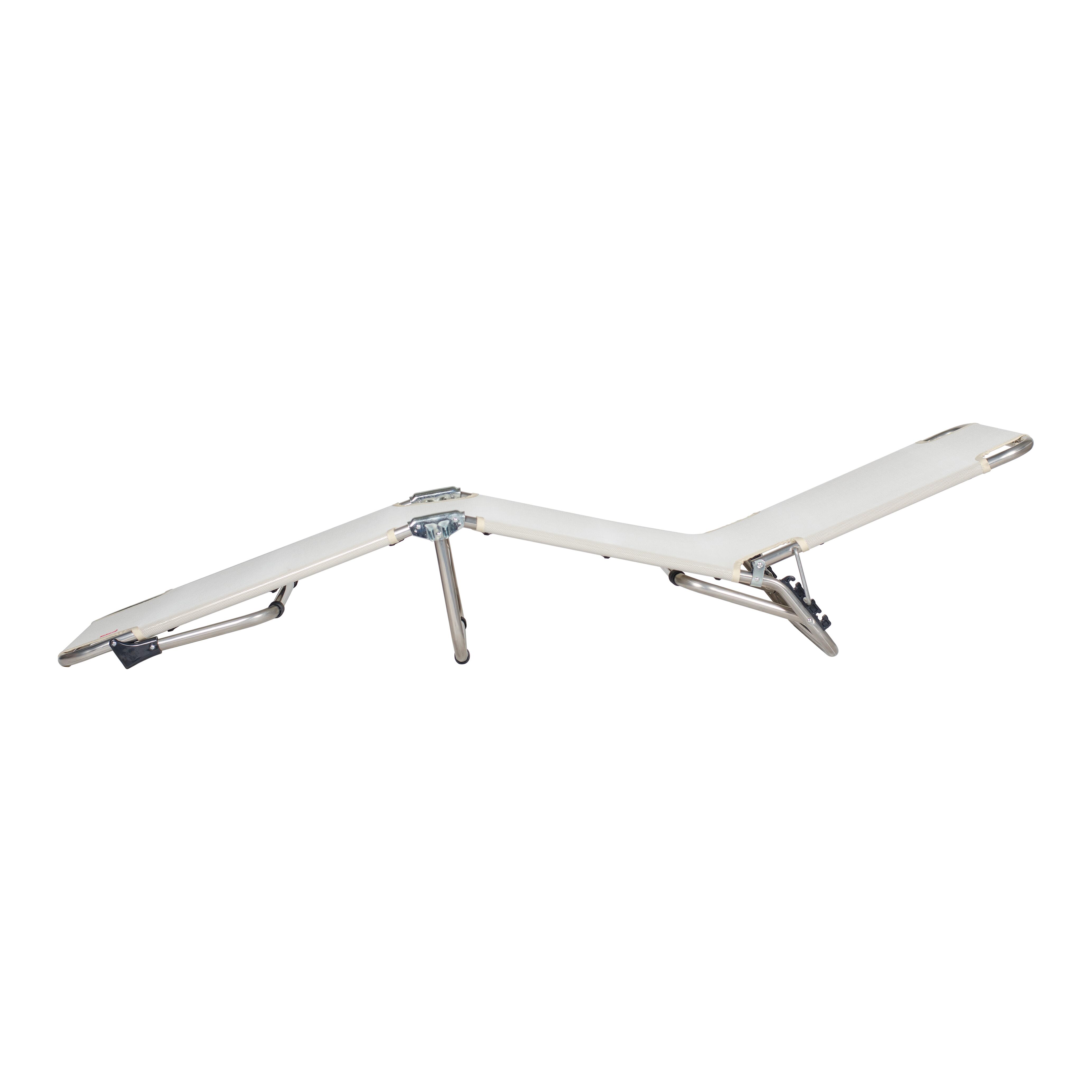 Lettino senza cuscino Sun FIAM in alluminio grigio e seduta beige - 9