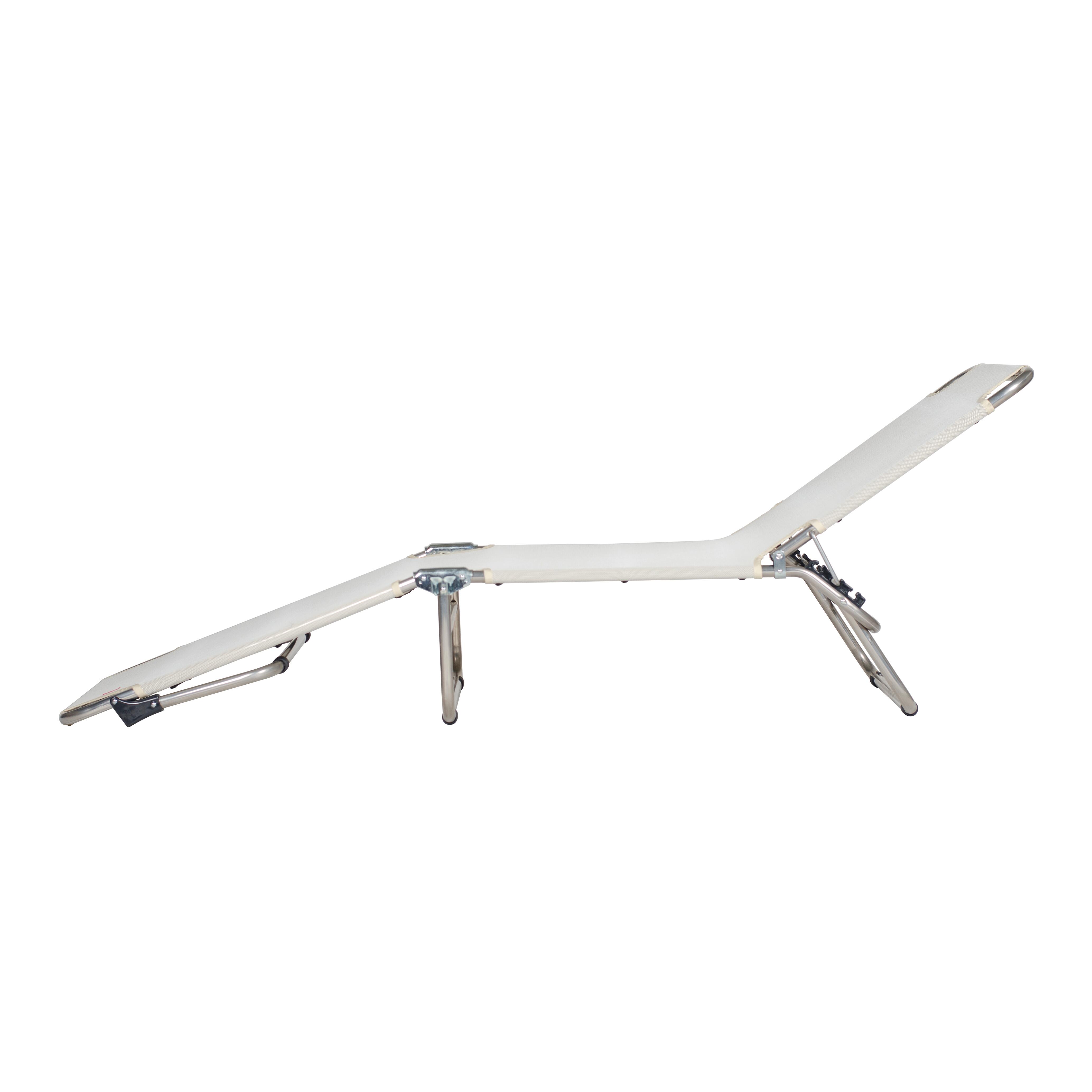 Lettino senza cuscino Sun FIAM in alluminio grigio e seduta beige - 8
