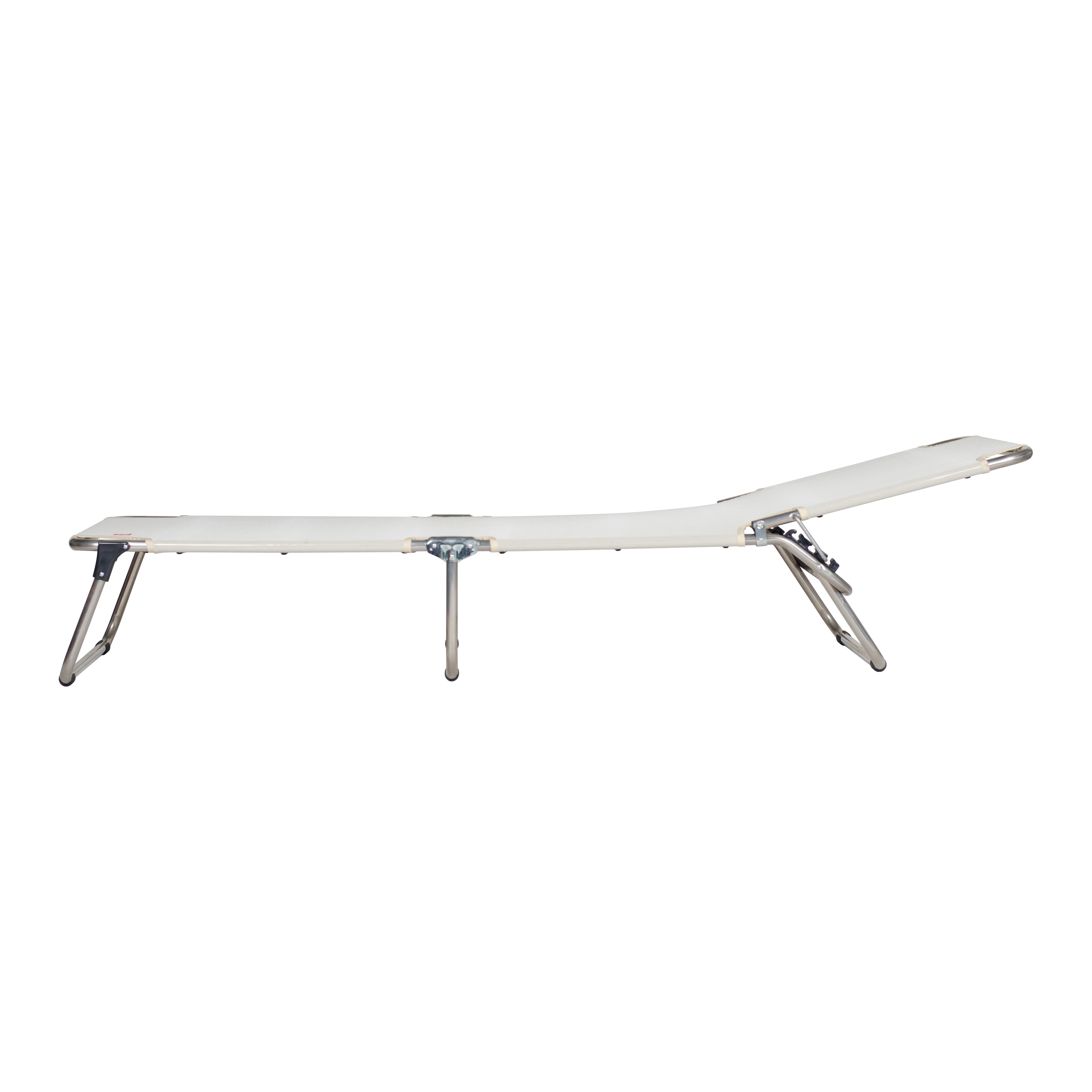 Lettino senza cuscino Sun FIAM in alluminio grigio e seduta beige - 7