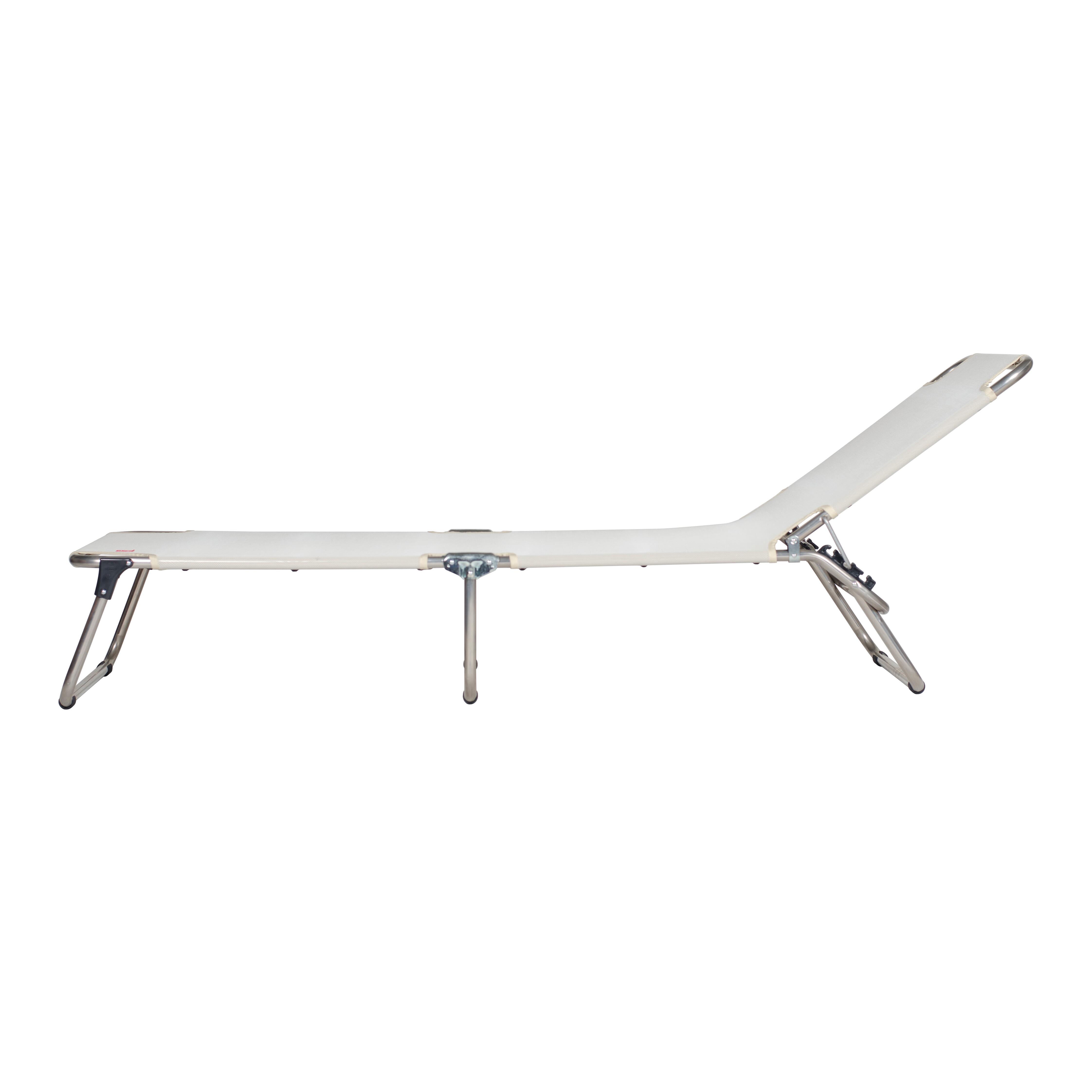 Lettino senza cuscino Sun FIAM in alluminio grigio e seduta beige - 6