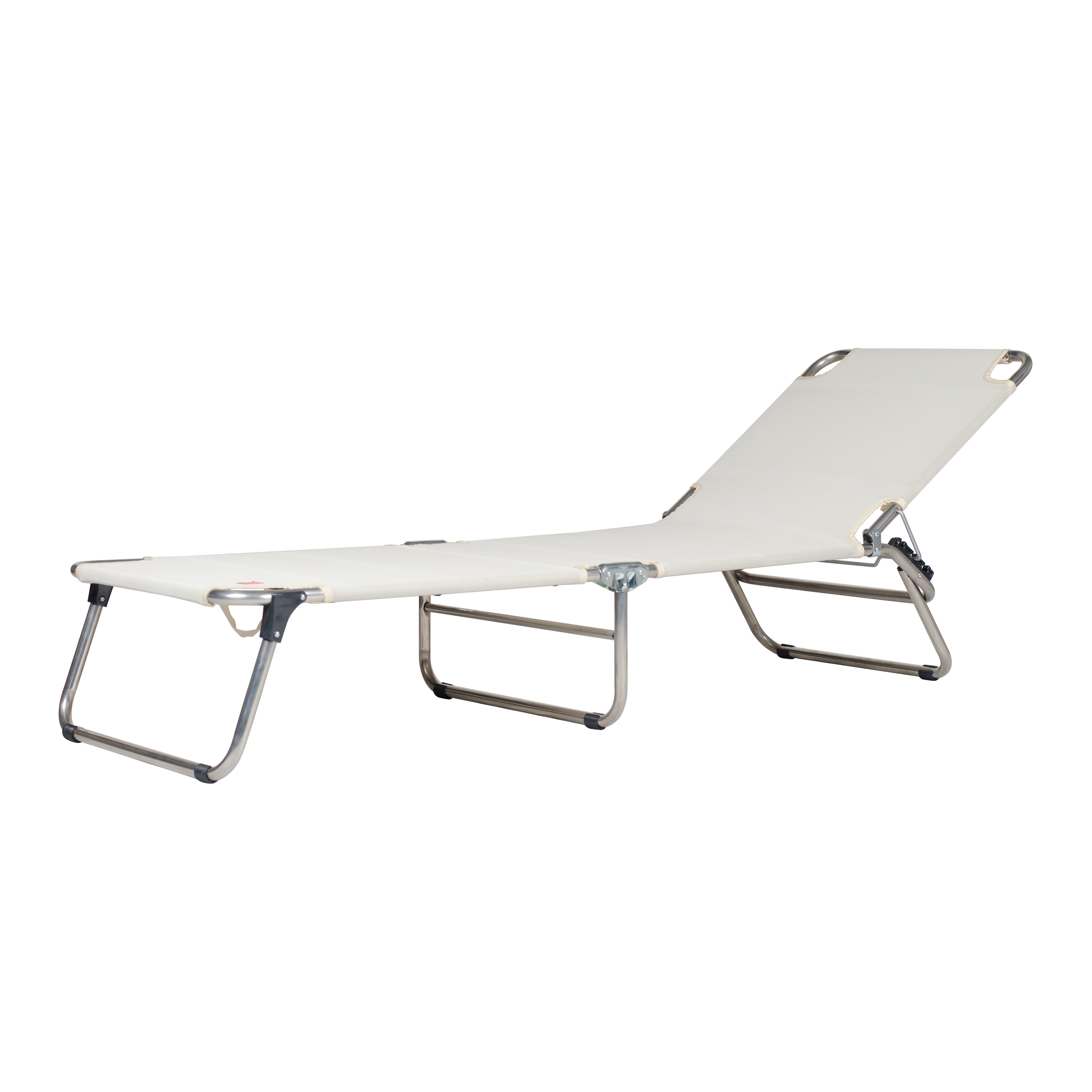 Lettino senza cuscino Sun FIAM in alluminio grigio e seduta beige - 4