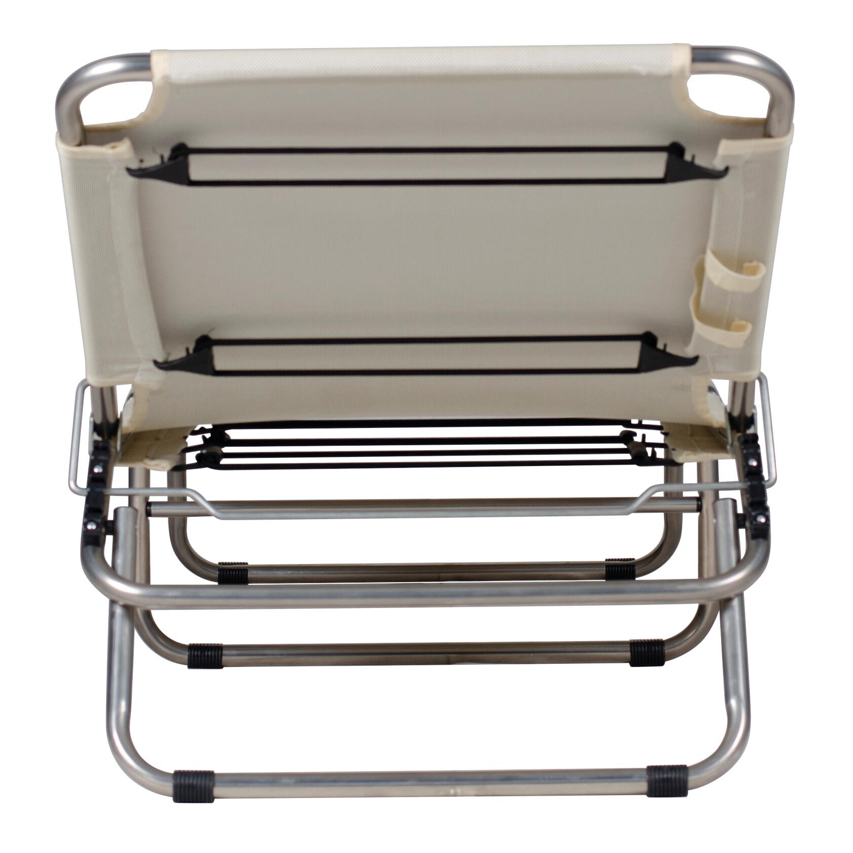 Lettino senza cuscino Sun FIAM in alluminio grigio e seduta beige - 14