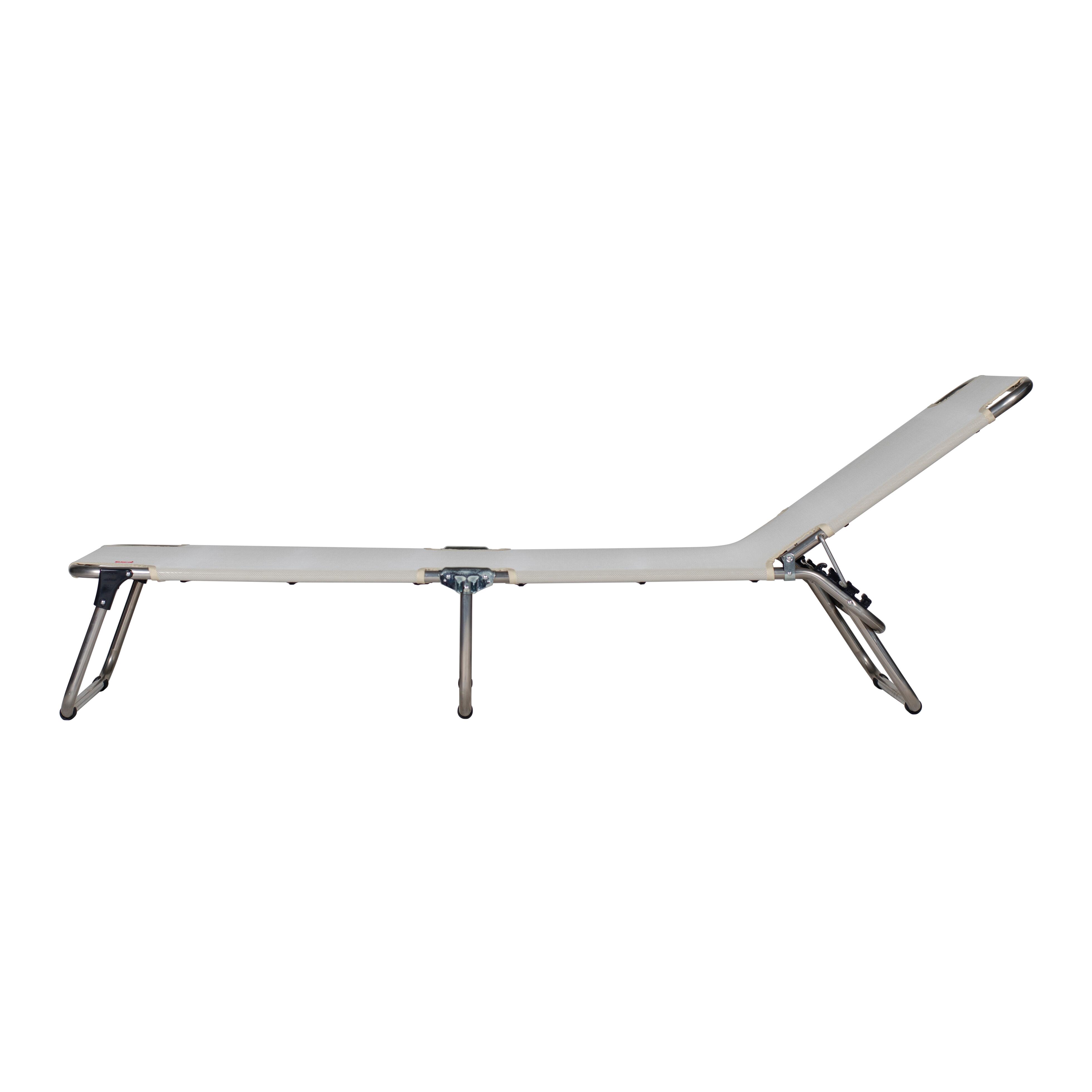 Lettino senza cuscino Sun FIAM in alluminio grigio e seduta beige - 3
