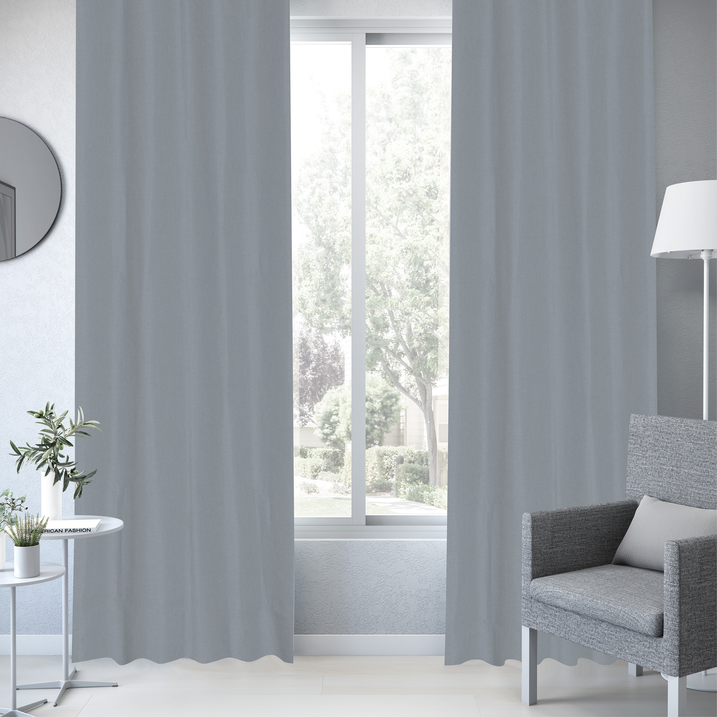 Tenda Sely grigio, occhiello 140x280 cm INSPIRE - 2