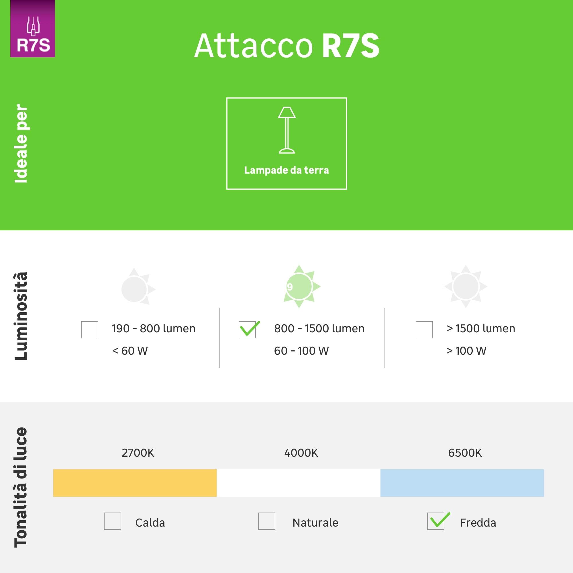 Lampadina LED, R7S lineare, smerigliato, 10W = 1200 LM, 360°, LEXMAN - 3