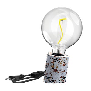 Lampada Da Tavolo MUSHROOM VELAMP - Design Moderno, Paralume Bianco, Lampadina E14, Cavo 150cm - Foto 8