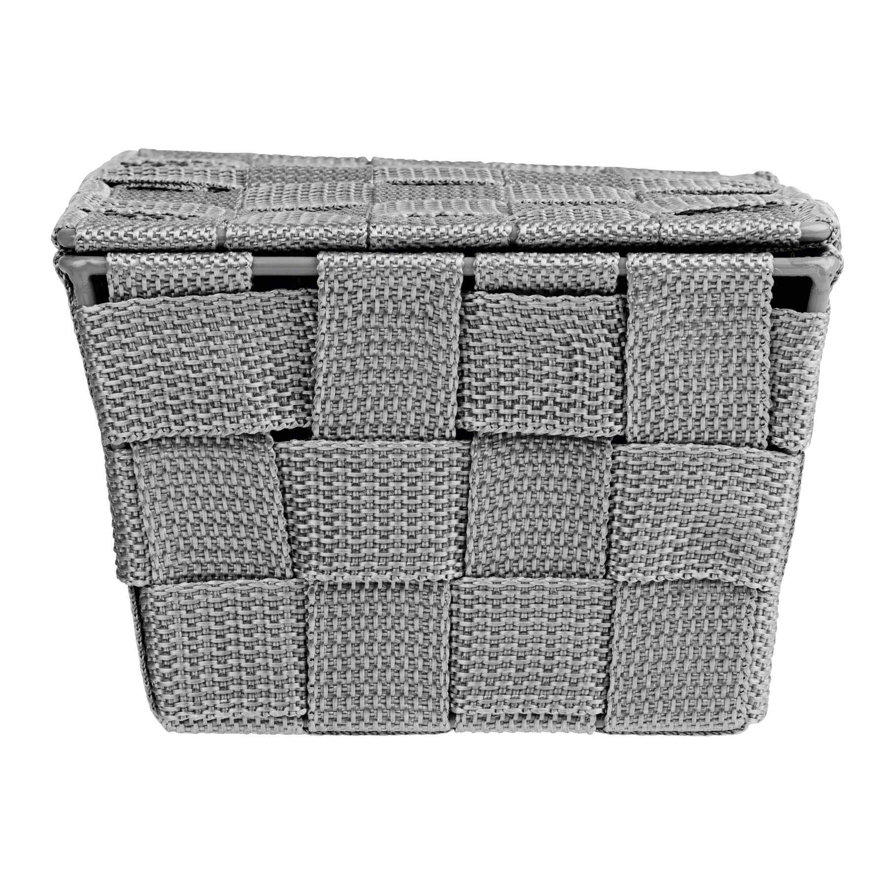 Scatola Cestino da bagno con coperchio L 19 x H 10 x P 14 cm grigio - 5