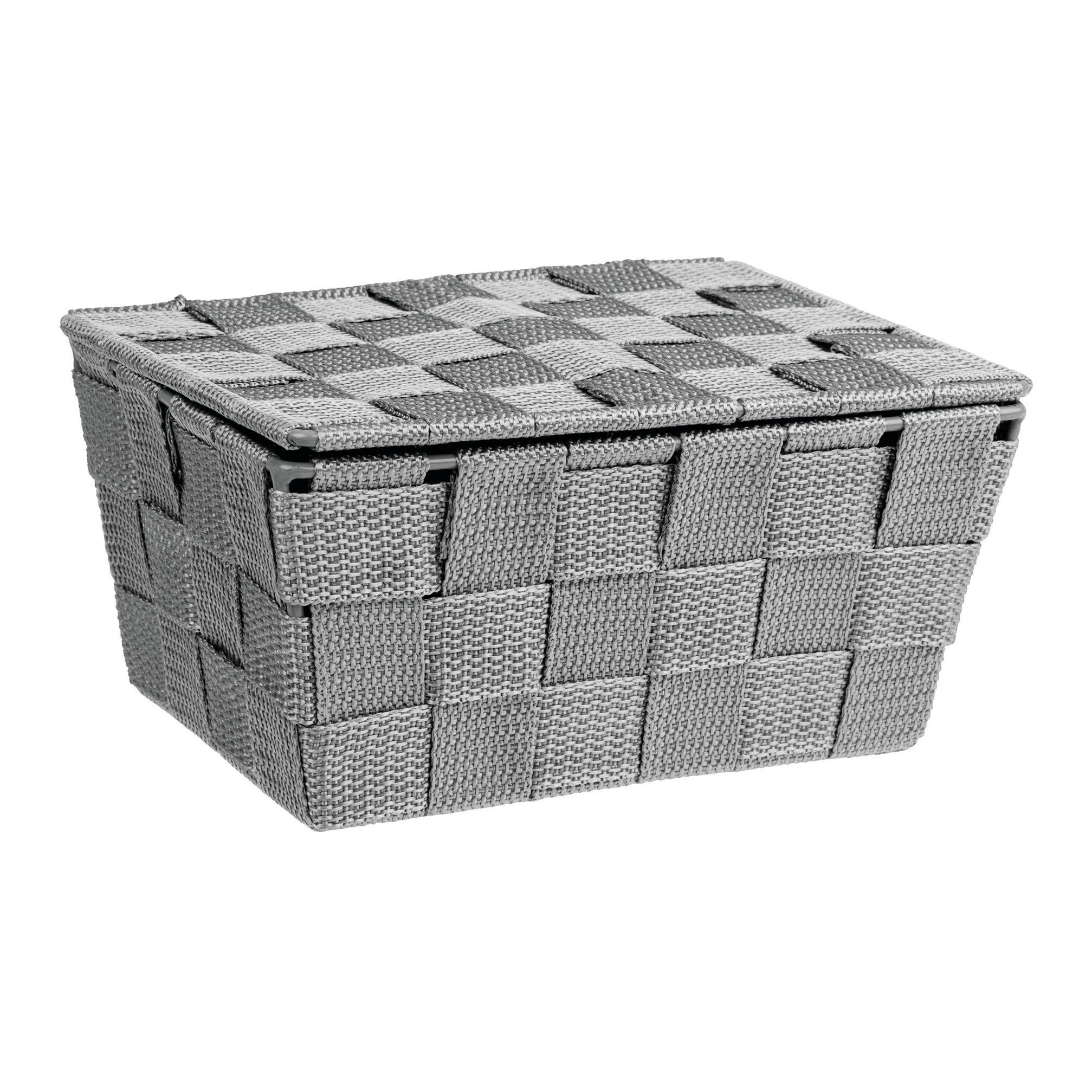 Scatola Cestino da bagno con coperchio L 19 x H 10 x P 14 cm grigio - 7