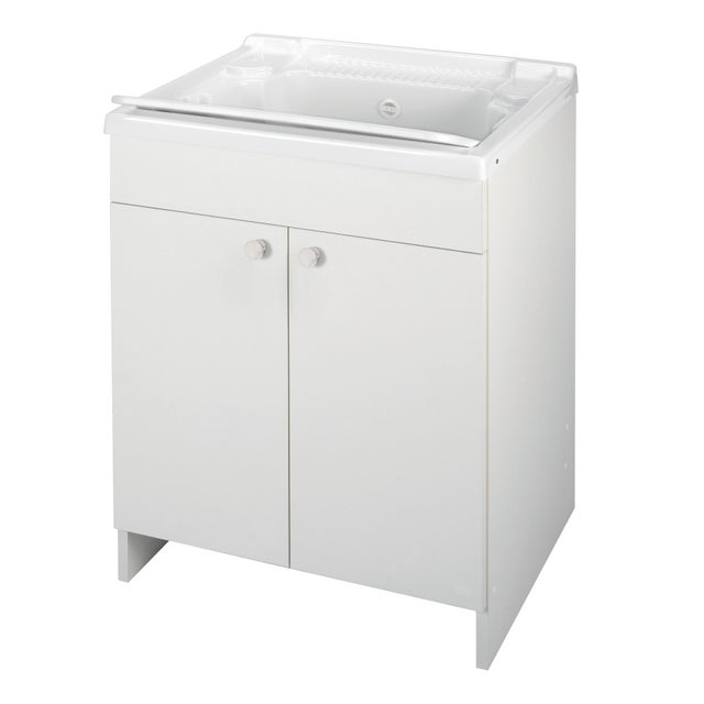 Mobile lavanderia con lavabo incluso Prix 2 ante in truciolare bianco P 50.5 x L 59.2 x H 84 cm