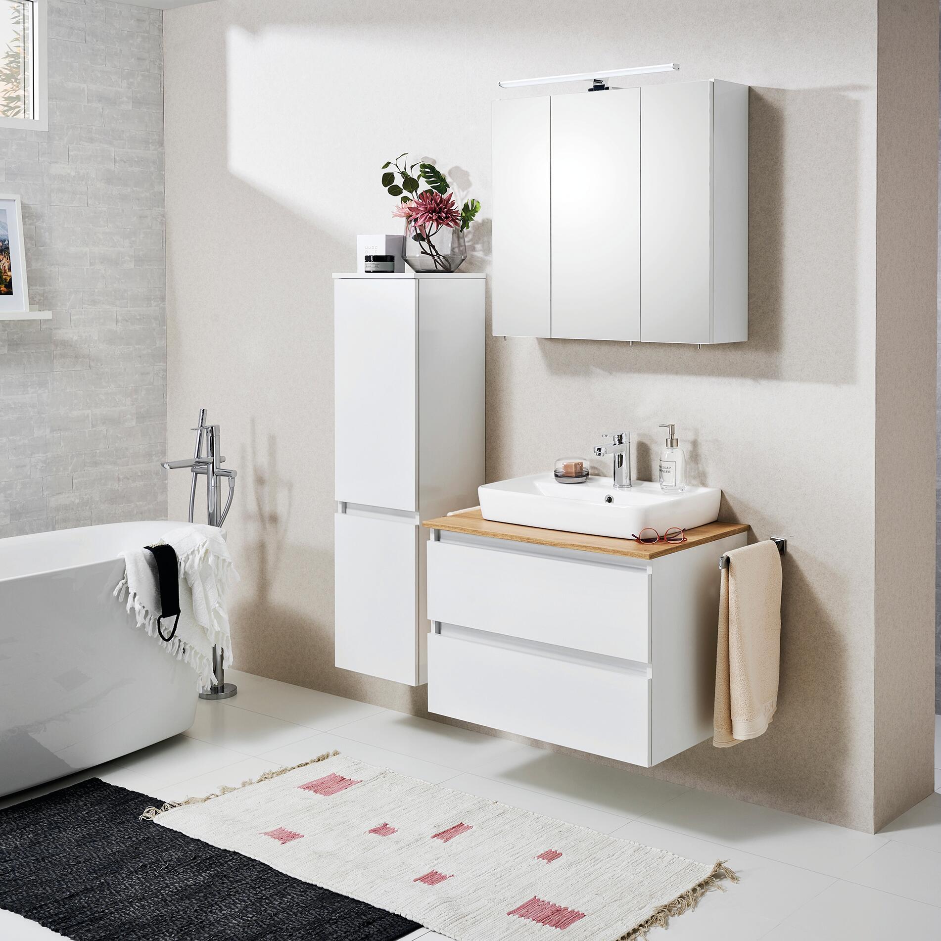 Mobile da bagno sospeso sotto lavabo L 75 x H 53 x P 49 cm bianco, 2 cassetti PELIPAL Balu - 6