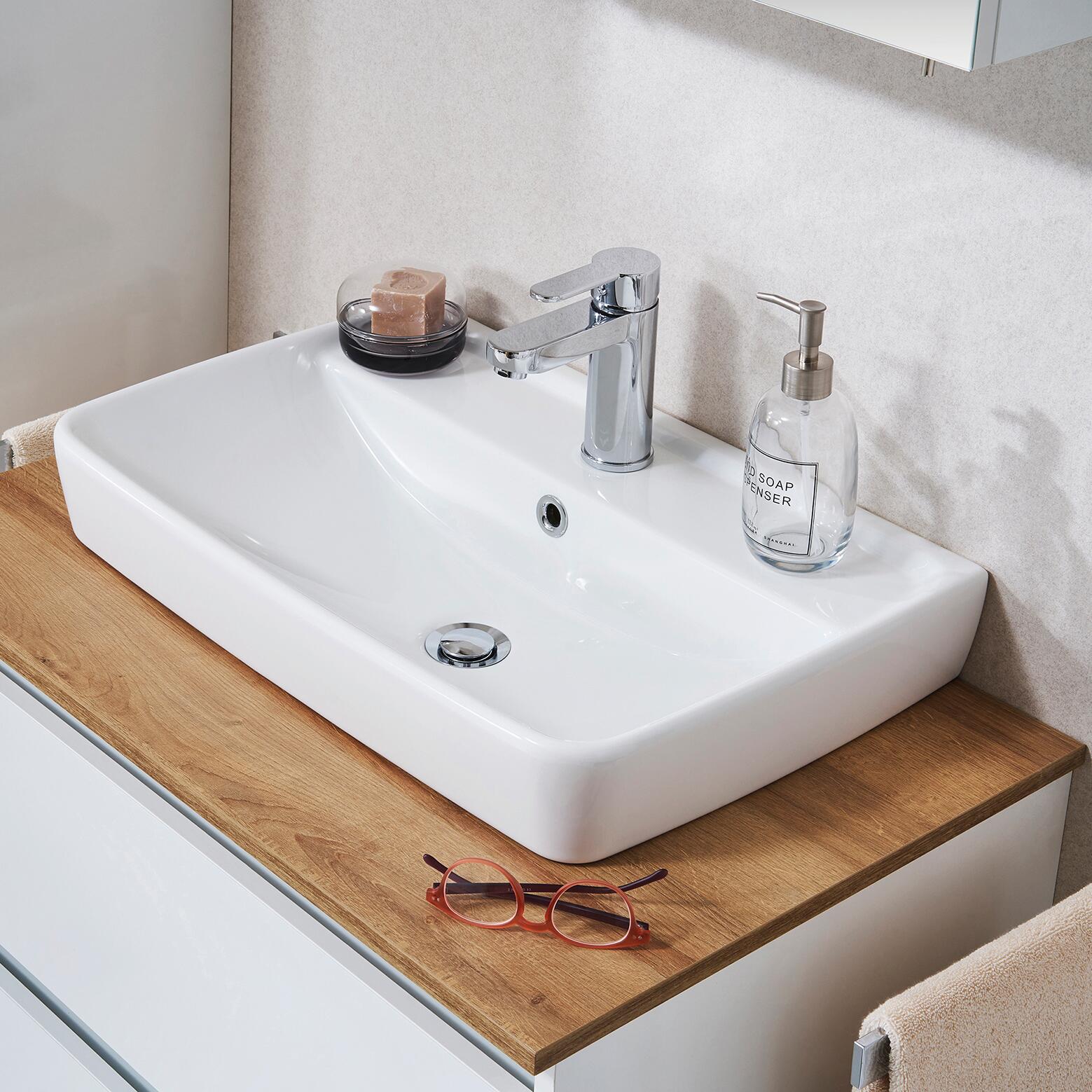 Mobile da bagno sospeso sotto lavabo L 75 x H 53 x P 49 cm bianco, 2 cassetti PELIPAL Balu - 3