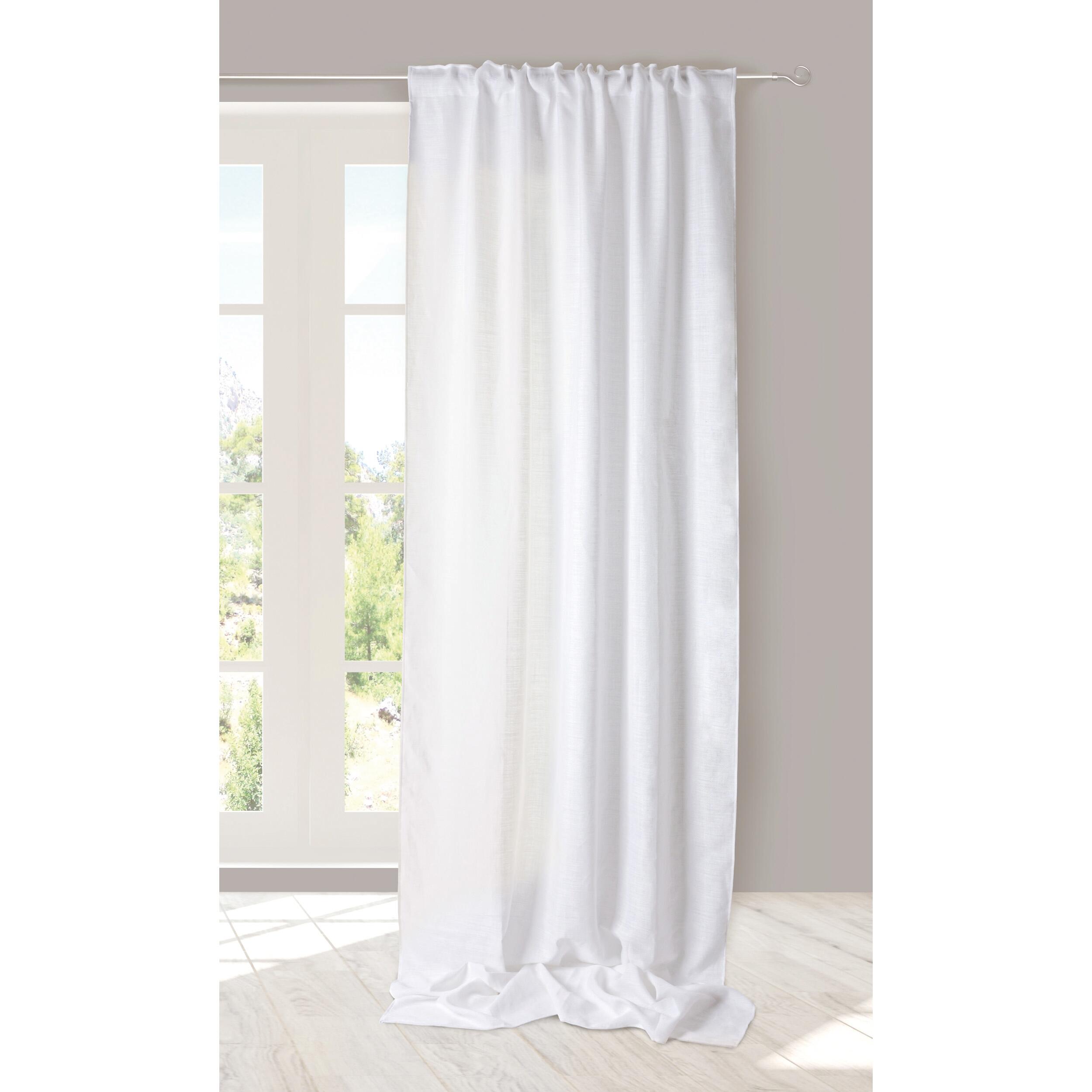 Tenda Royal bianco fettuccia con passanti nascosti 140 x 300 cm | Leroy