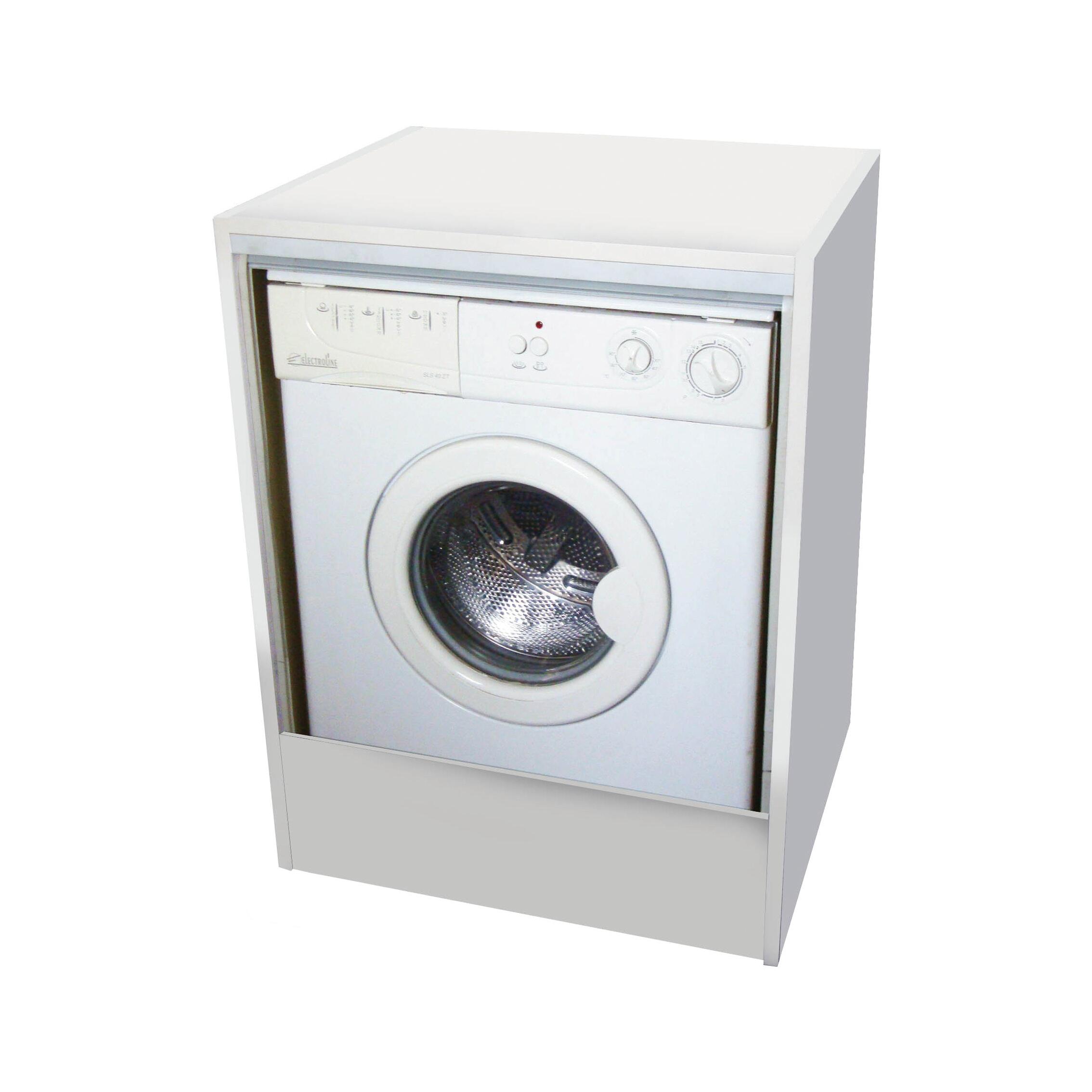 Mobile Coprilavatrice Roll Up Bianco - 66,5x59,5x91 Cm Con Serranda Verticale - Foto 3