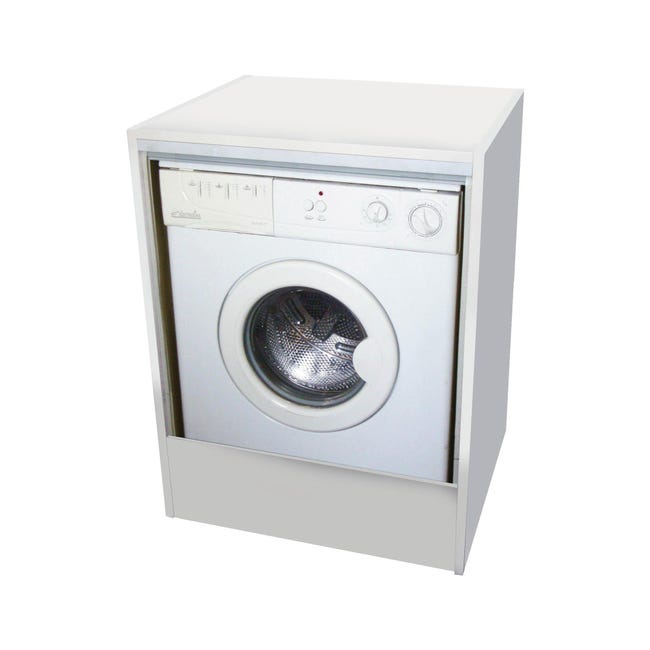 Mobile Coprilavatrice Roll Up Bianco - 66,5x59,5x91 Cm Con Serranda Verticale - Foto 3