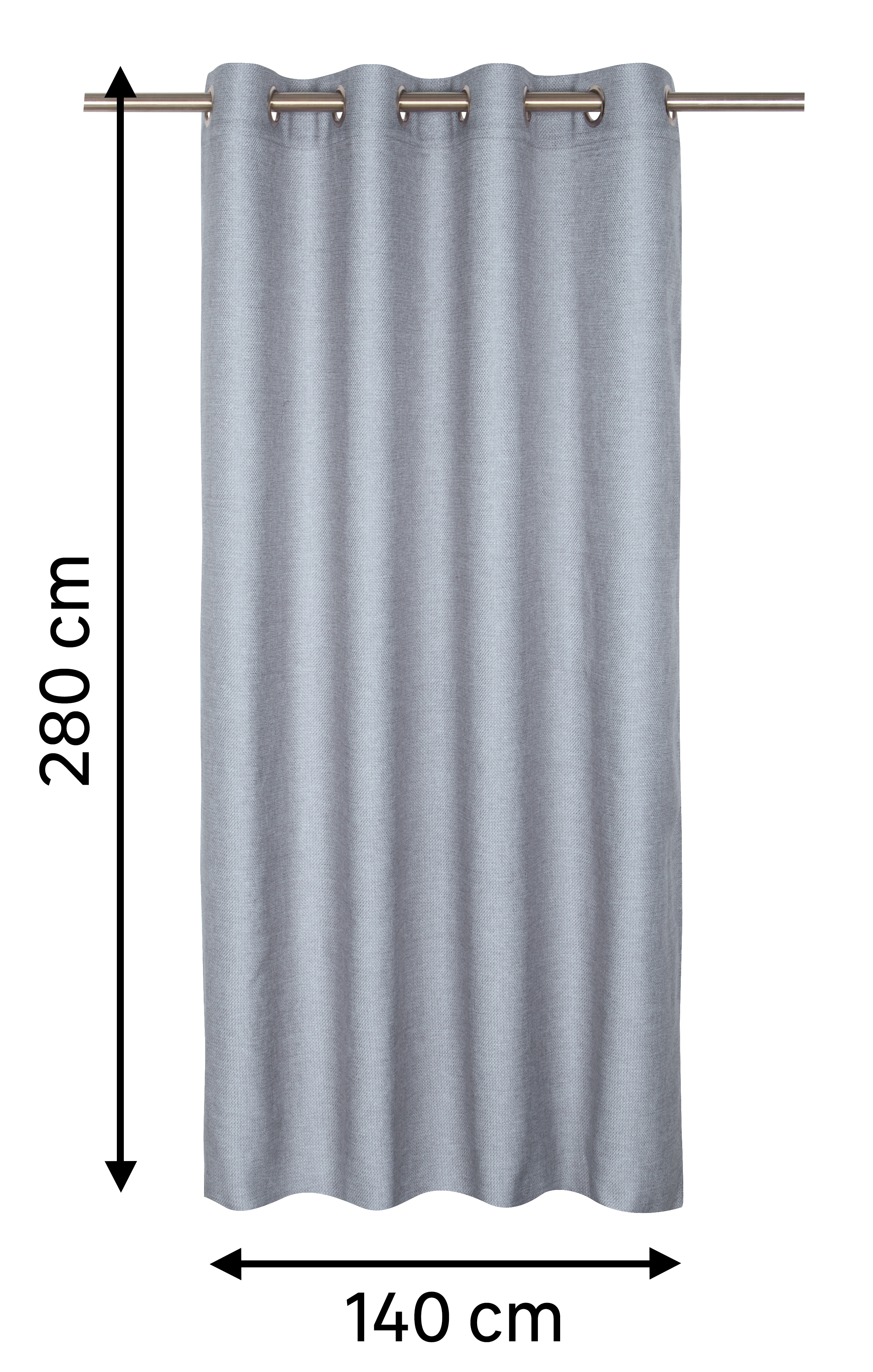 Tenda Sely grigio, occhiello 140x280 cm INSPIRE - 5