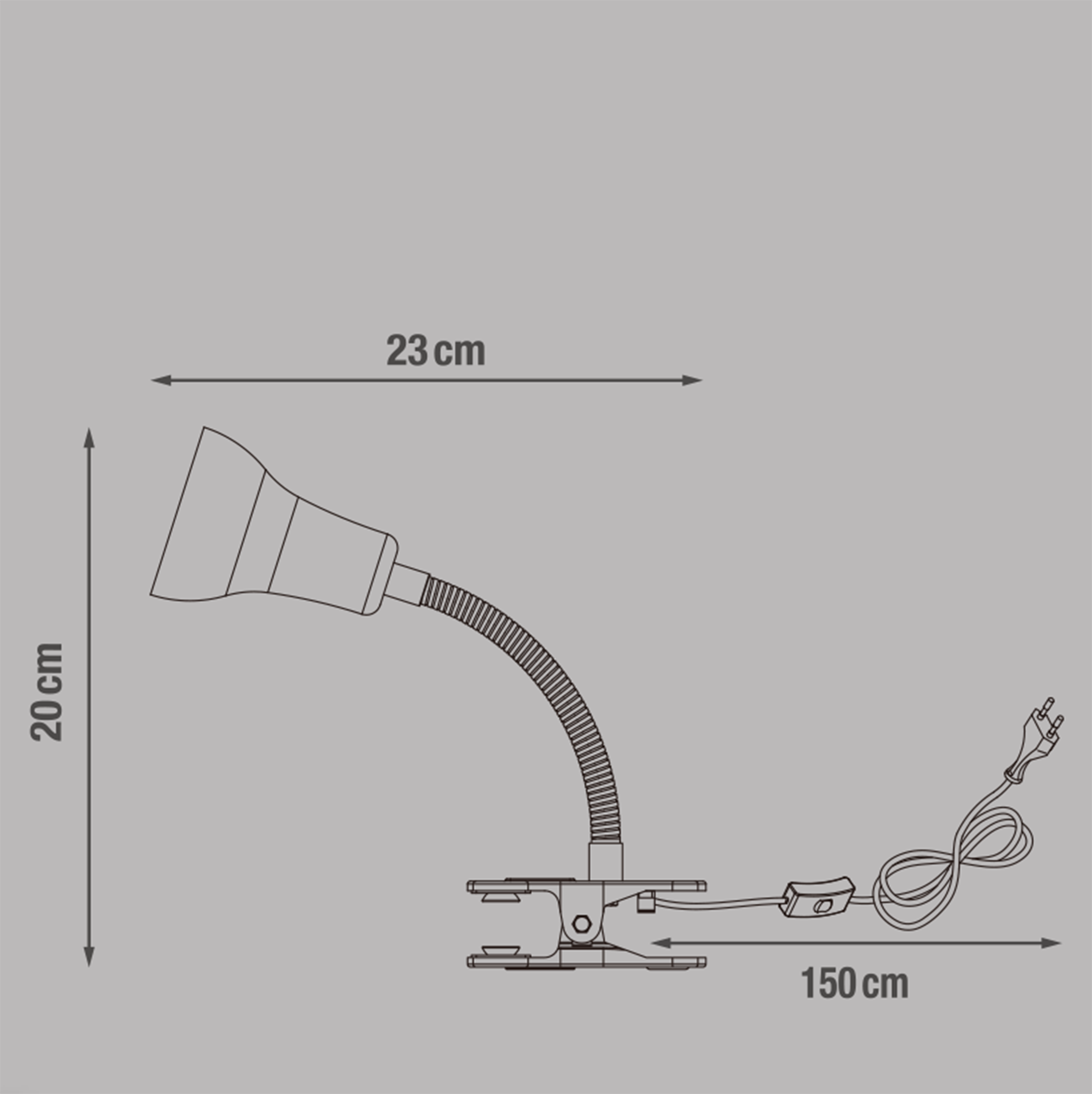 Flexo para escritorio compatible con casquillo GU10 Salta INSPIRE con estructura acero rosa de pinza alimentación a red - 4