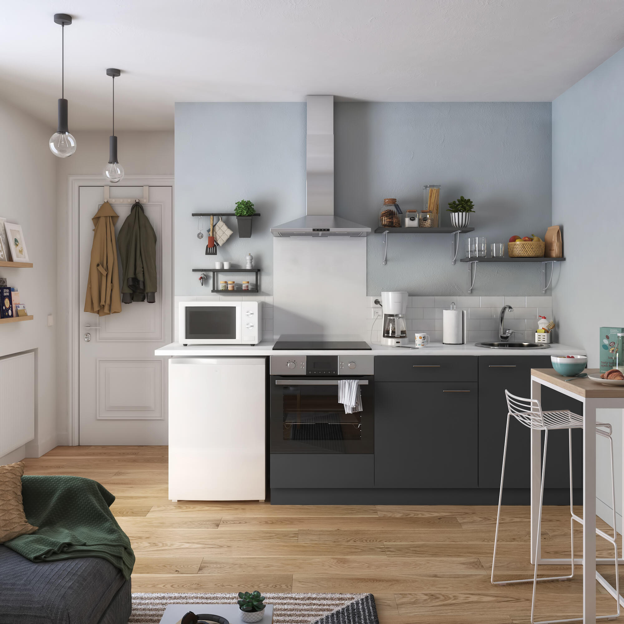 Frente gaveta de cozinha Delinia Sofia 60X39 cm cinza - 7