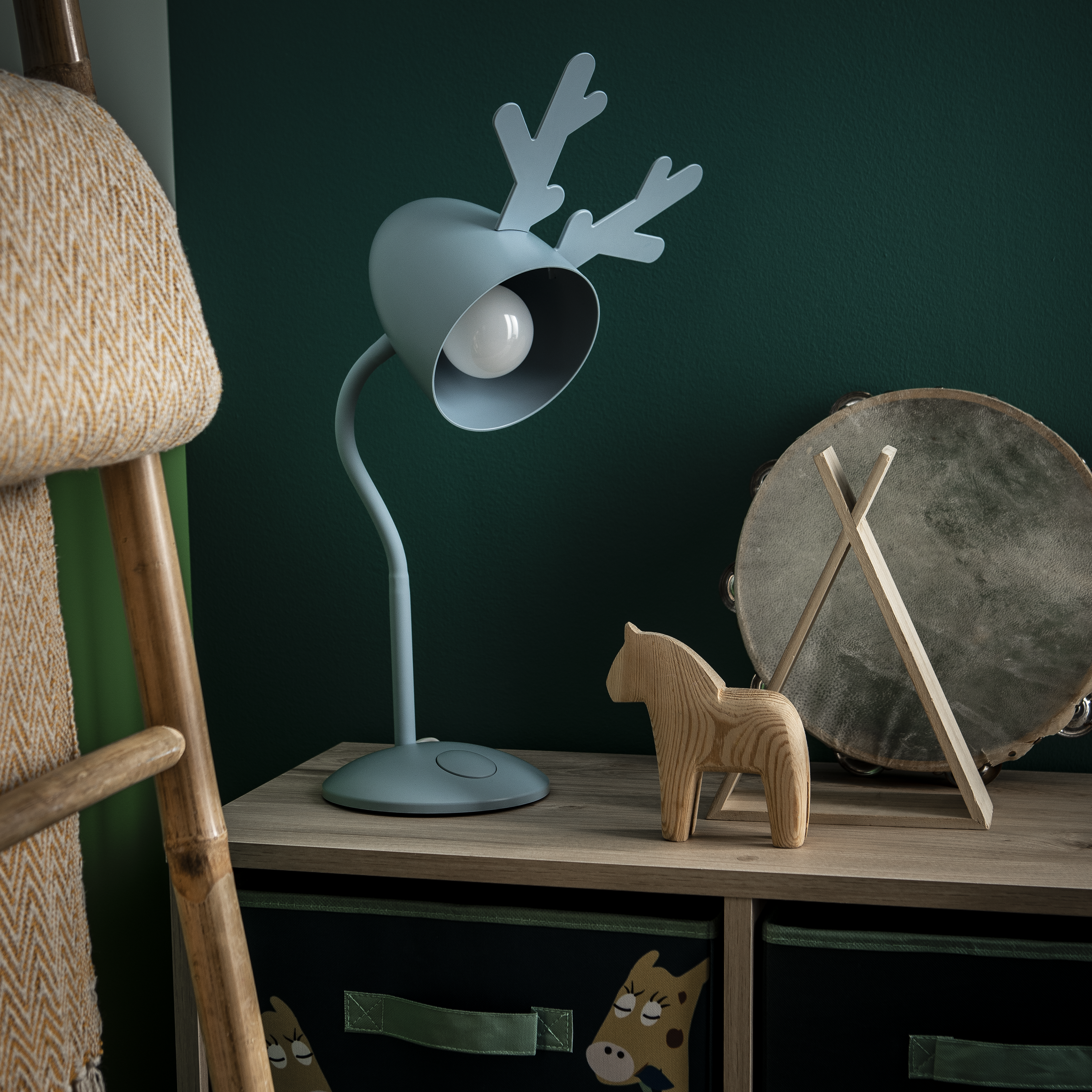 Lampka biurkowa Pina niebieska E27 Inspire