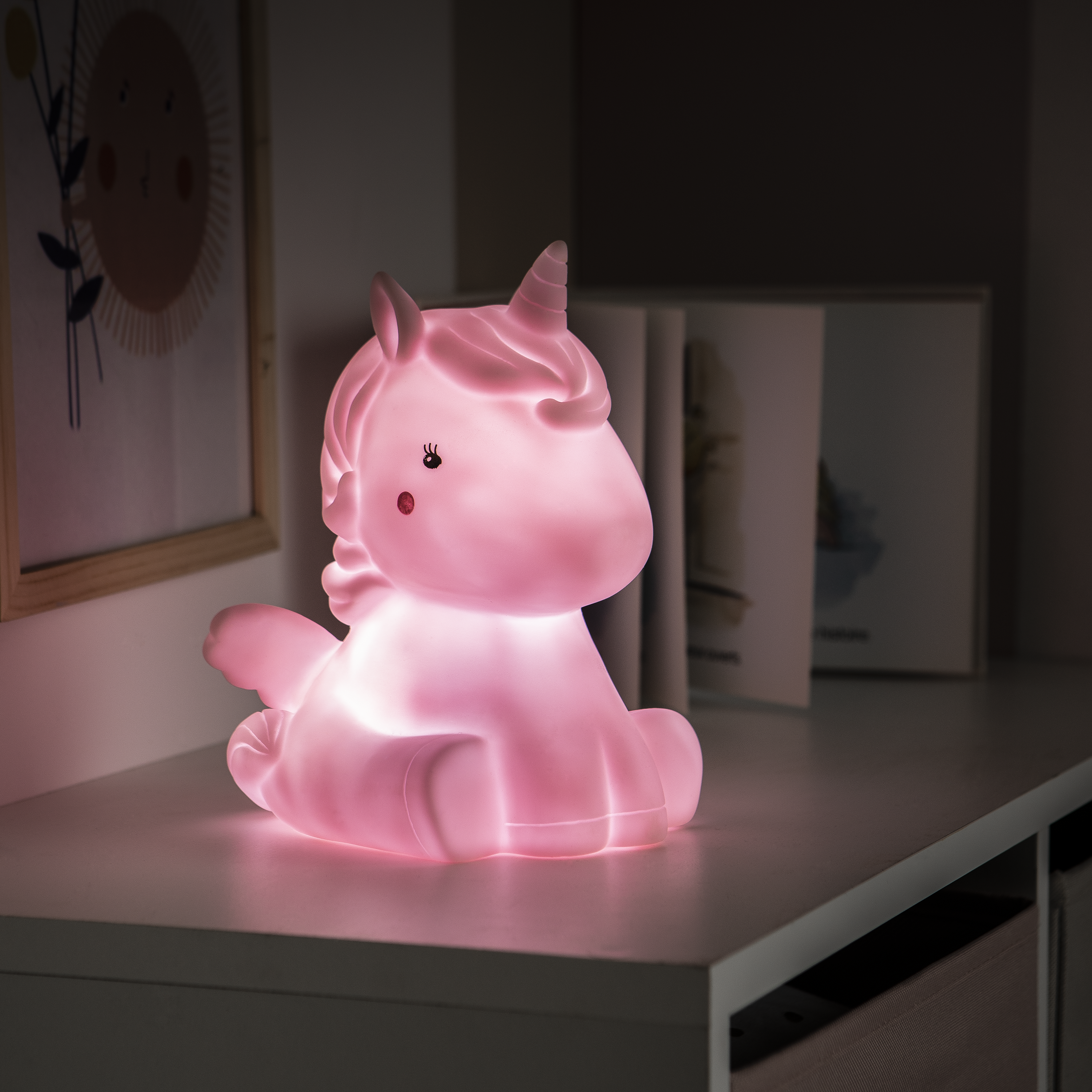 Veilleuse Lily rose, H.19 cm - 2