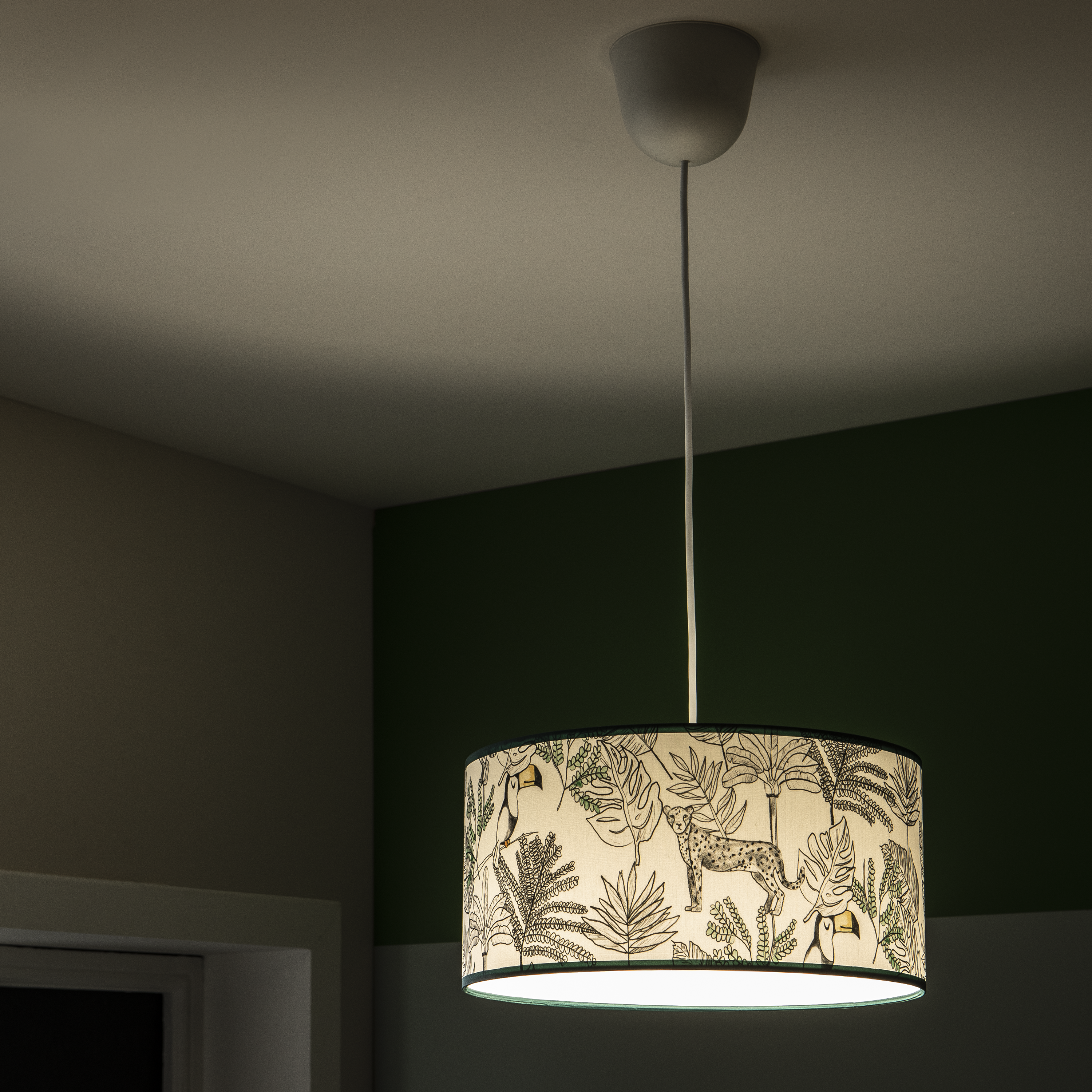 Lampa wisząca Tucan biało-zielona E27 Inspire
