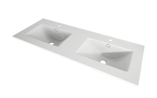 Lavabo a incasso rettangolare H 1.8 cm in ceramica bianco