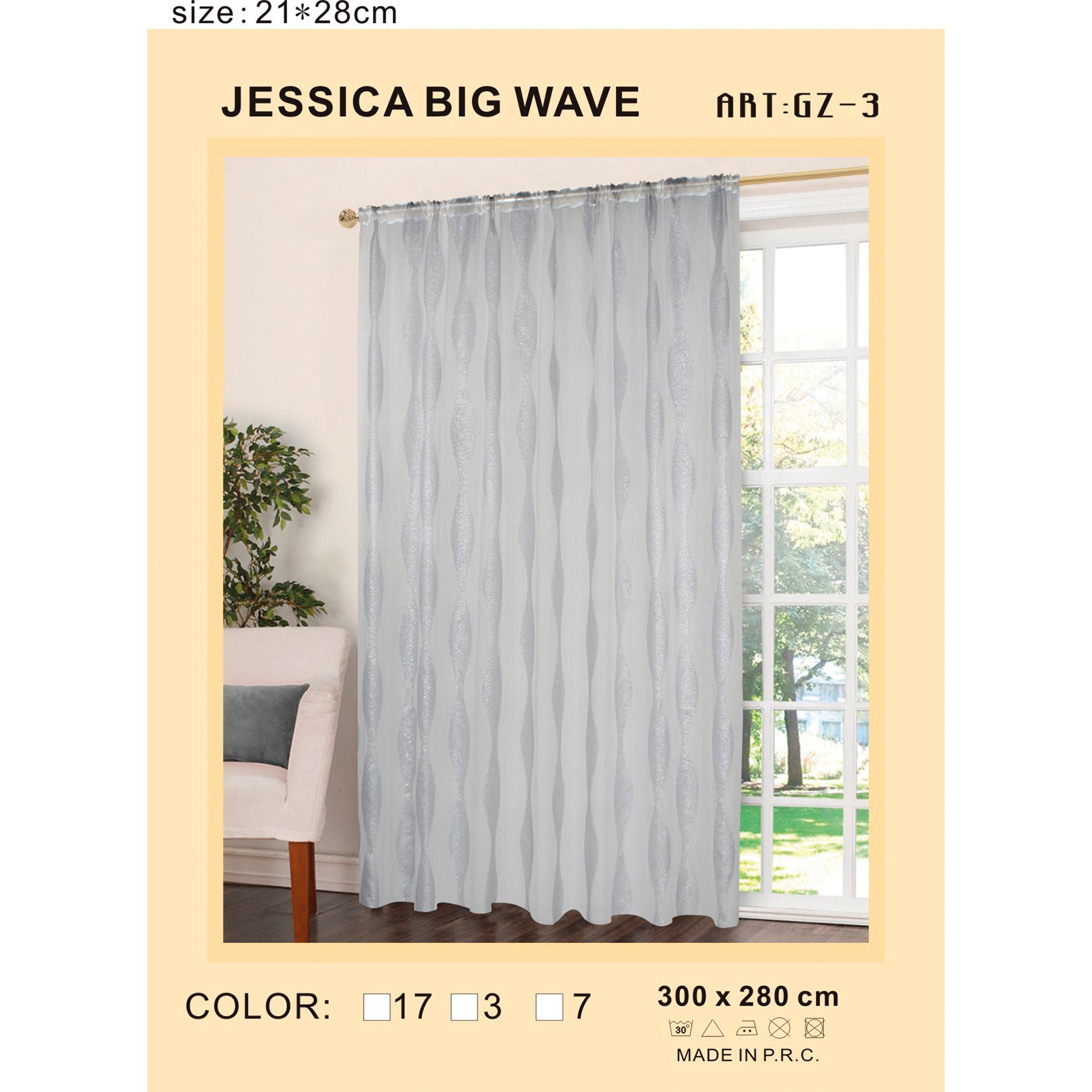 Tenda Mira grigio, passanti nascosti 140x280 cm - 4