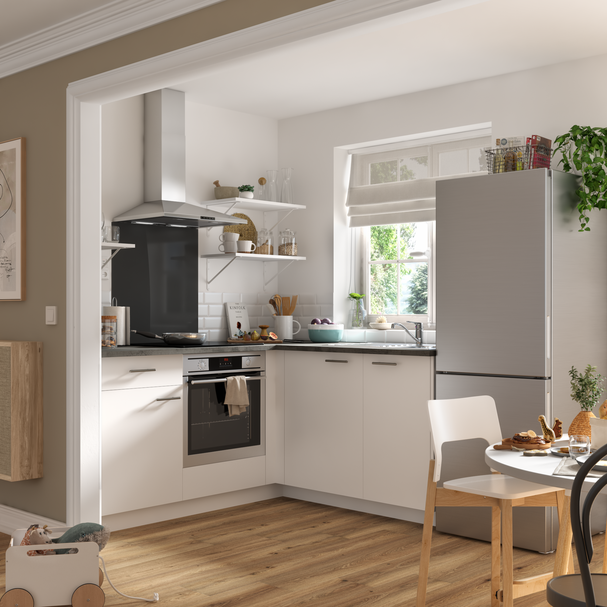 Porte de cuisine Sofia blanc H.76.8 x l.183.6 cm - 5