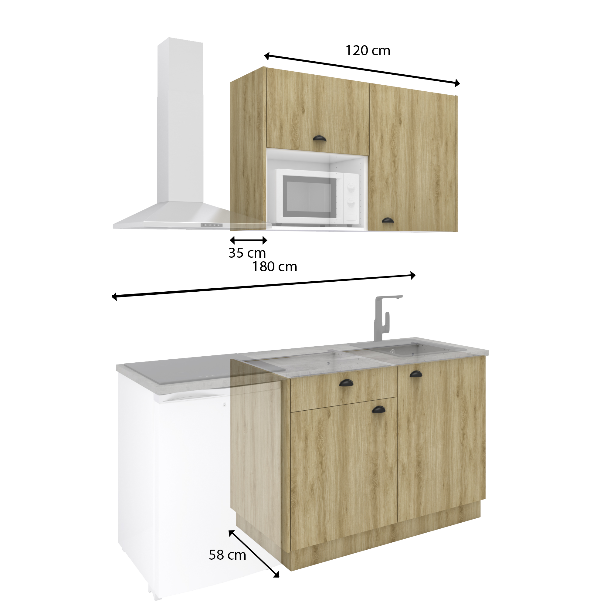 Módulo inferior Delinia 60 x 58 x 77 cm branco - 12