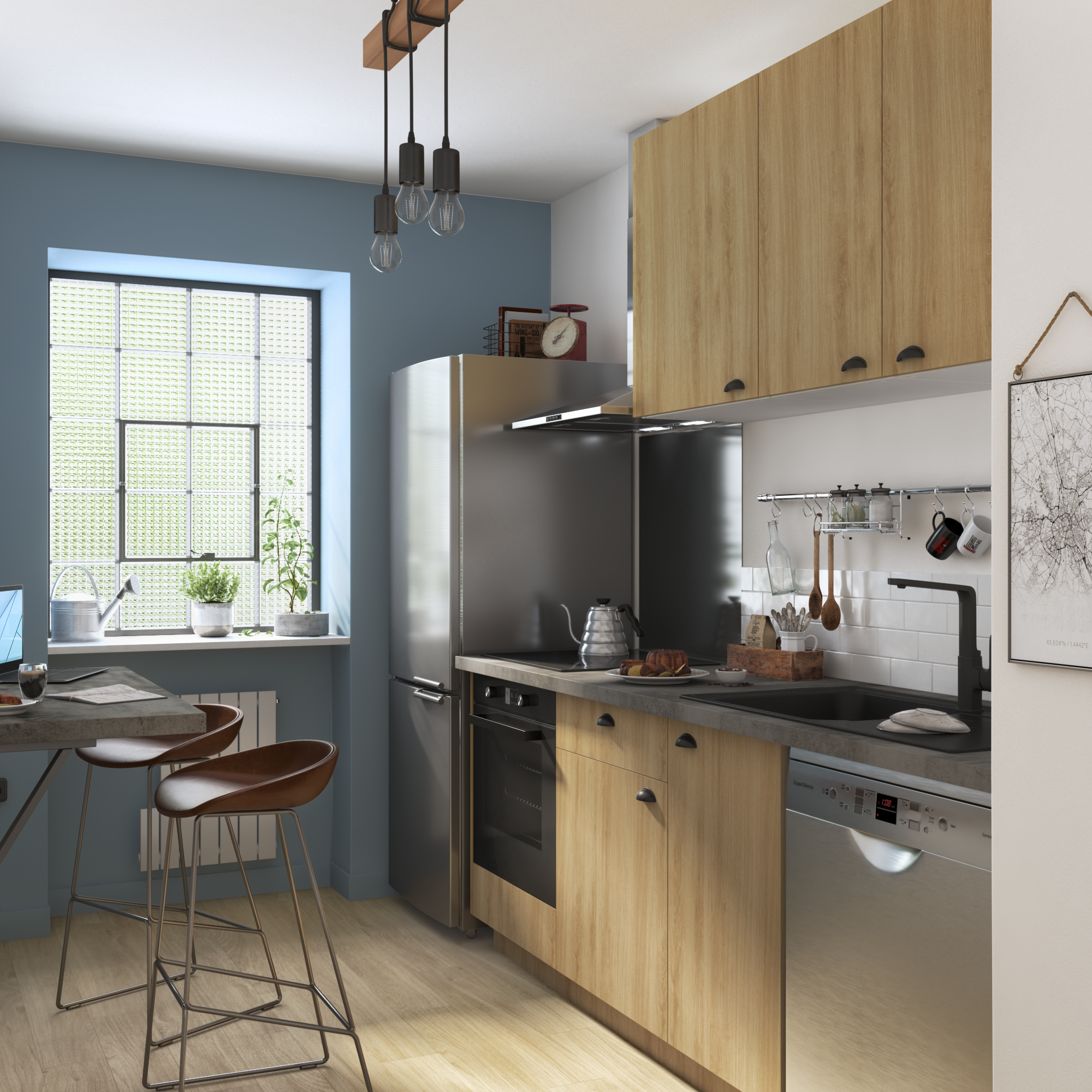 Frente gaveta de cozinha Delínia Roma 45X13 cm - 11