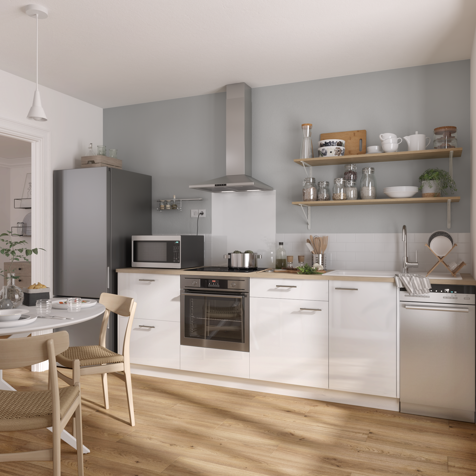 Porta de cozinha Delinia Sevilha 45X77 cm branco brilho - 8