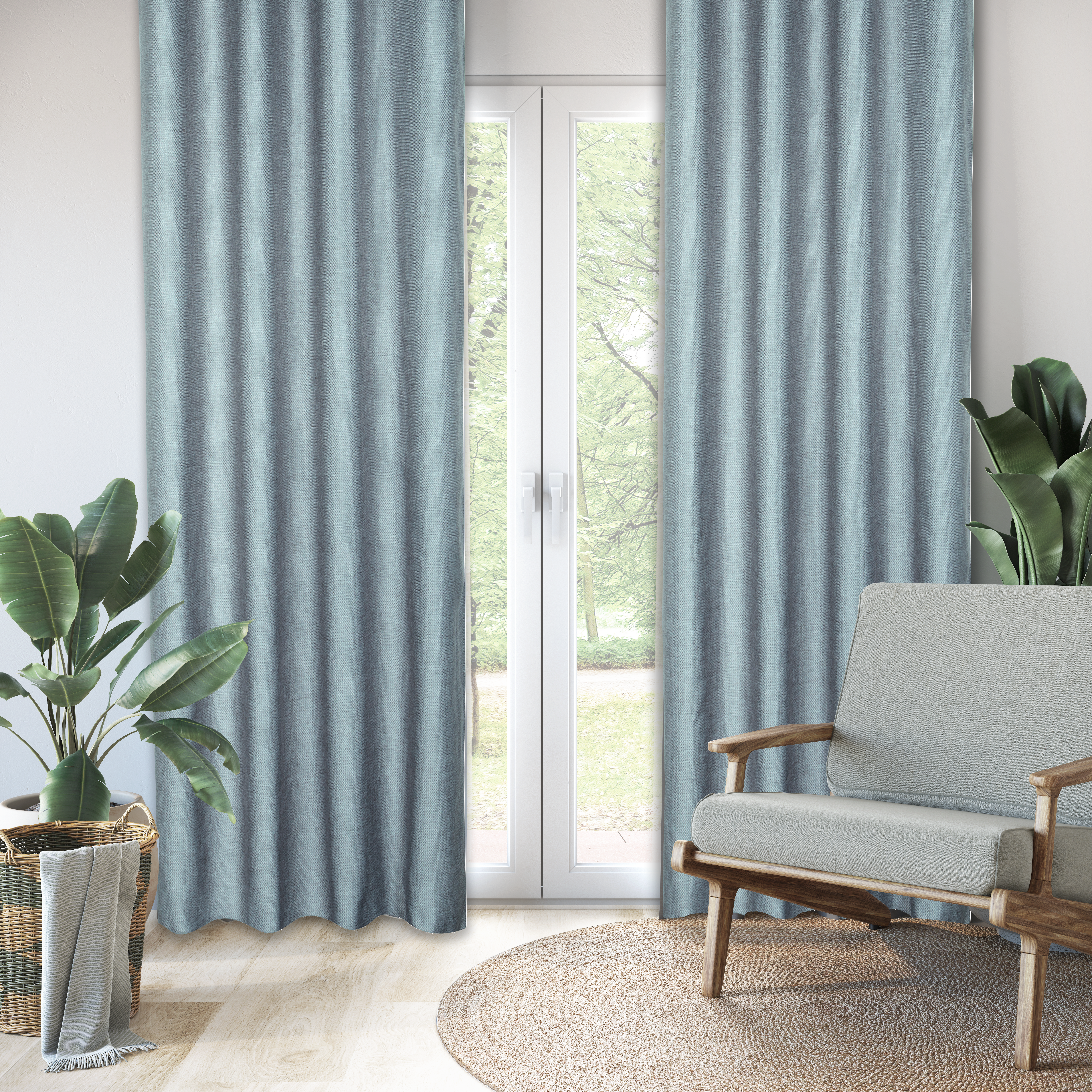 Rideau diming (entre 21% et 98% de la lumière bloquée), Sely, bleu H.280 x l.140 - 2