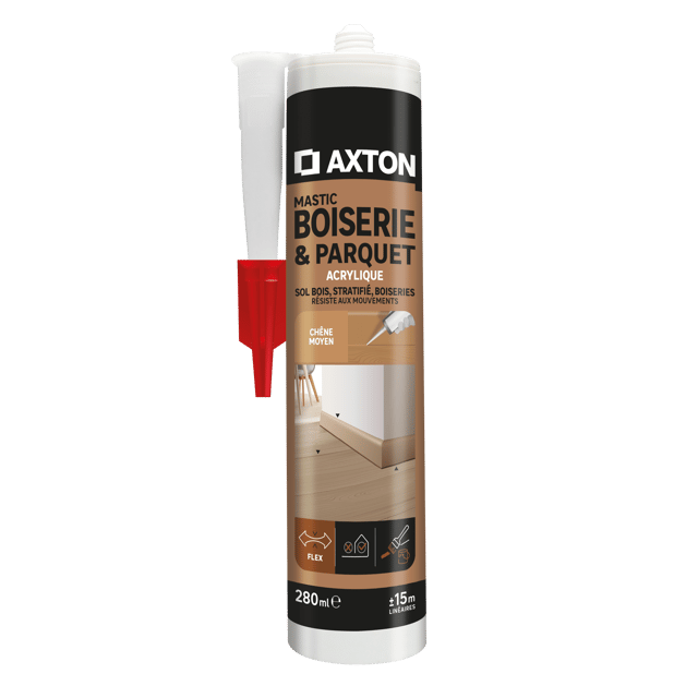 Mastic d'étanchéité Boiserie et parquet AXTON, chêne moyen, 280 ml