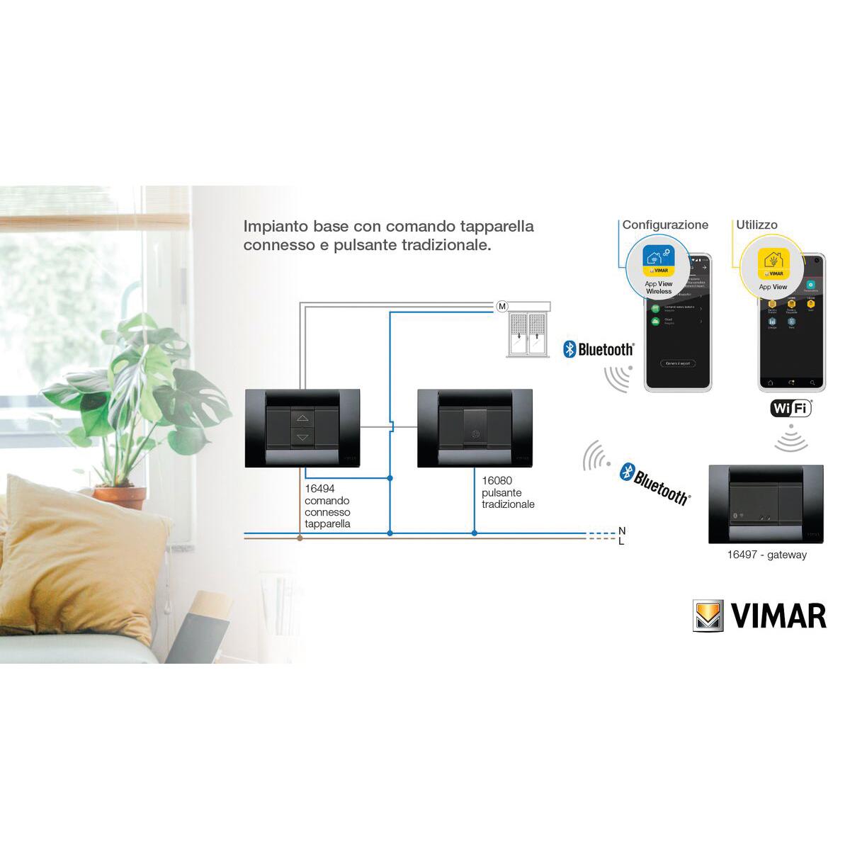 Modulo per comando smart Bluetooth ® VIMAR Attuatore tapparella grigio - 6