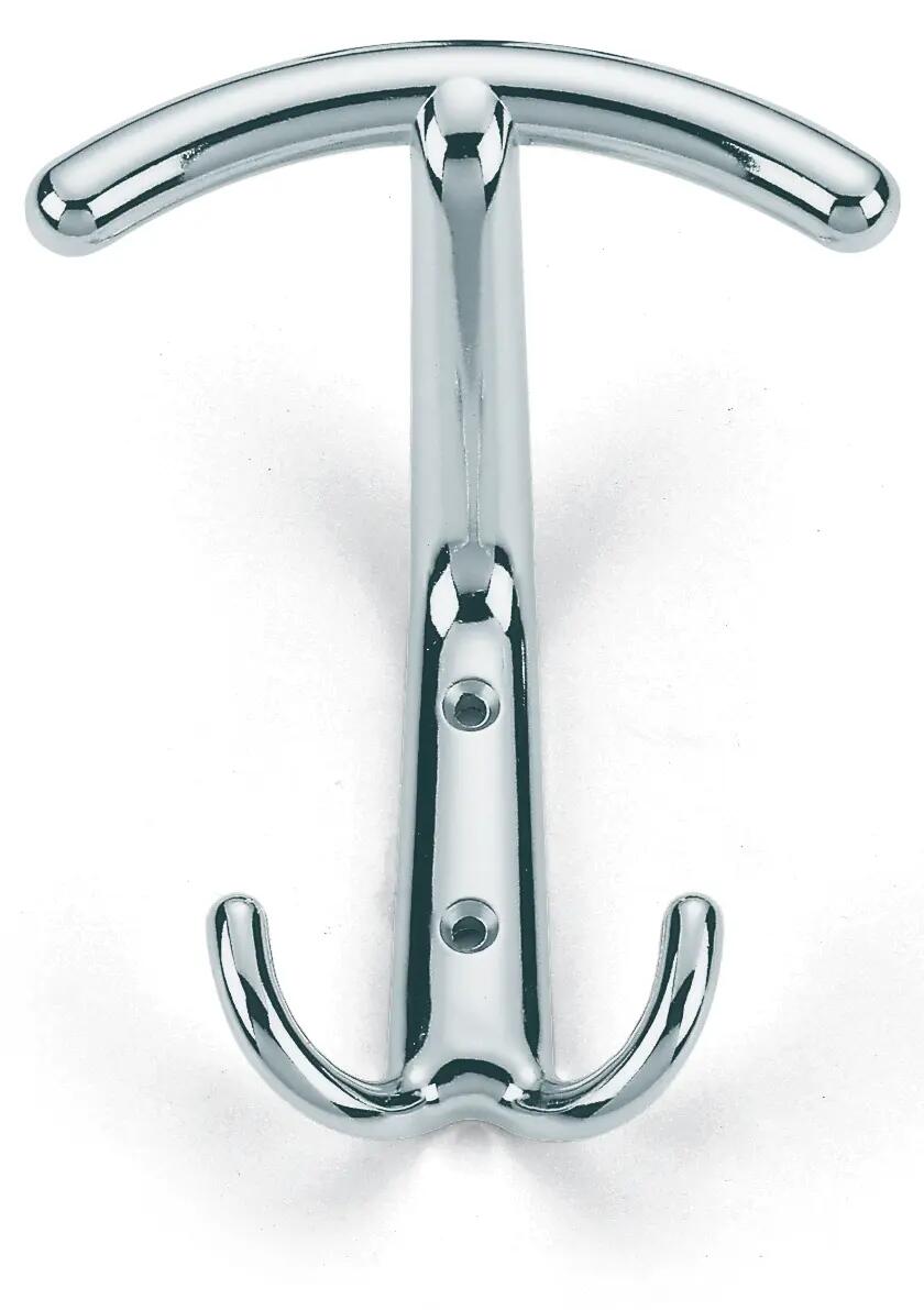 Gancio appendiabiti da avvitare  ZAMA in zama bianco lucido 2 ganci L 11 x H 10 cm - 2
