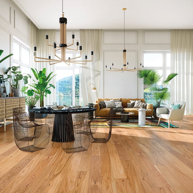 Parquet multistrato M in rovere biondo verniciato e spazzolato boho sp. 14/2.5 mm 0.99 m²