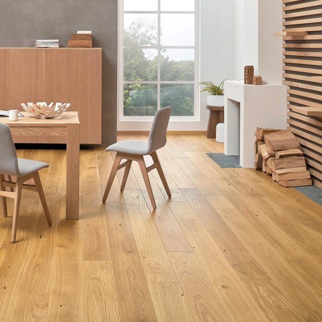 Parquet multistrato XL in rovere spazzolato natura sp. 14/2.5 mm 1.37 m²