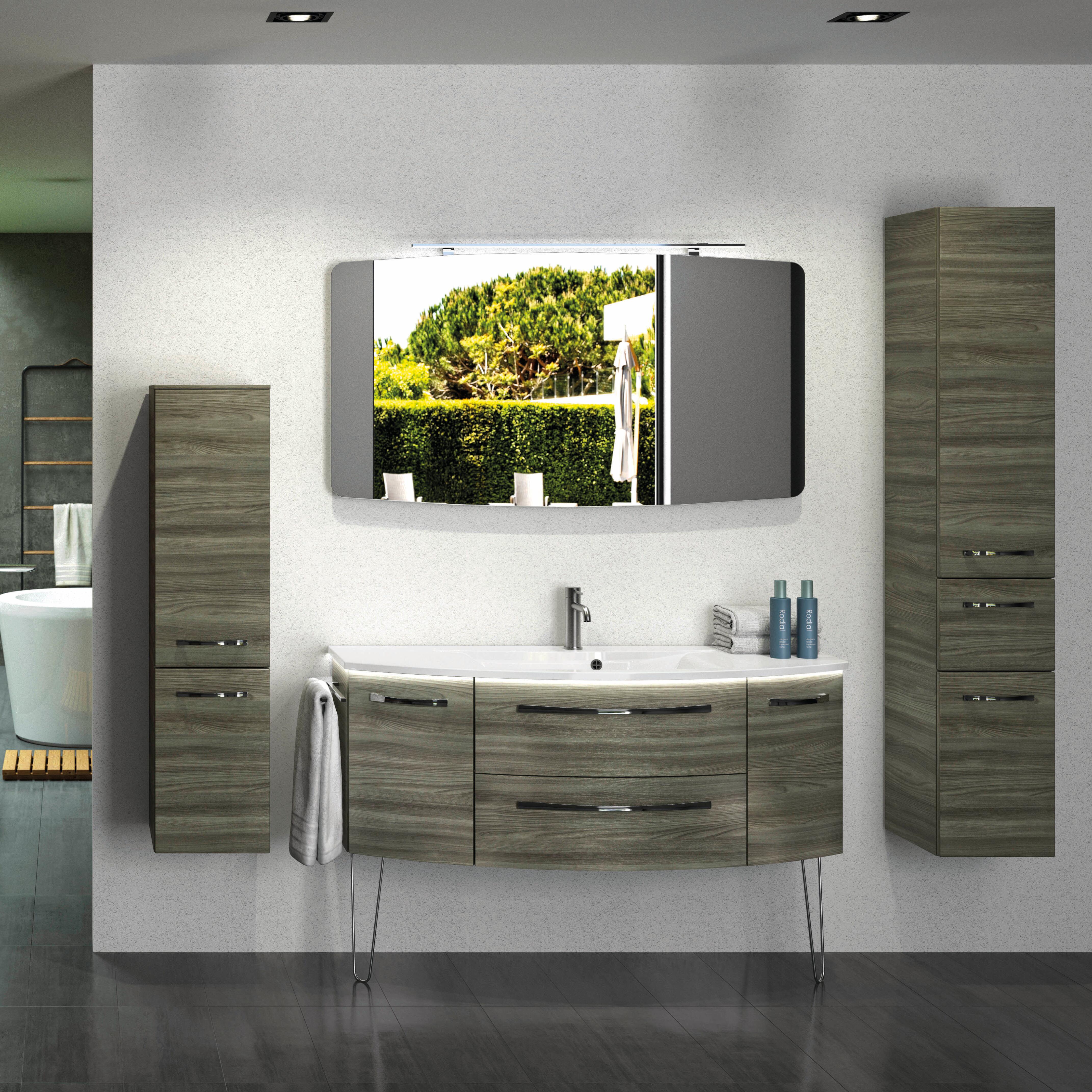 Colonna per mobile bagno image PELIPAL 1 cassetto 2 ante P 33 x L 30 x H 168.5 cm grigio / argento mdf - 2