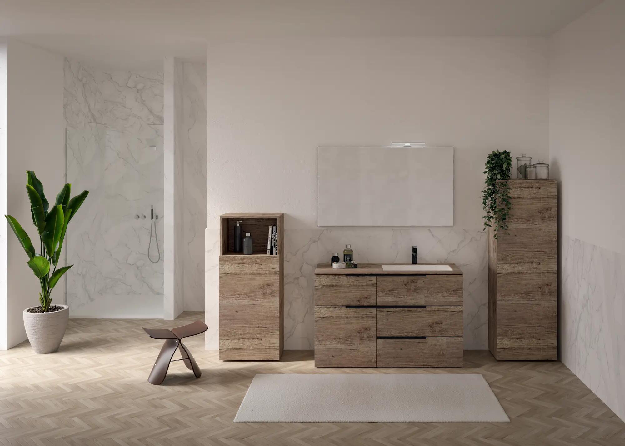 Colonna per mobile bagno Solid 1 anta P 35 x L 50 x H 122 cm sabbia - 4
