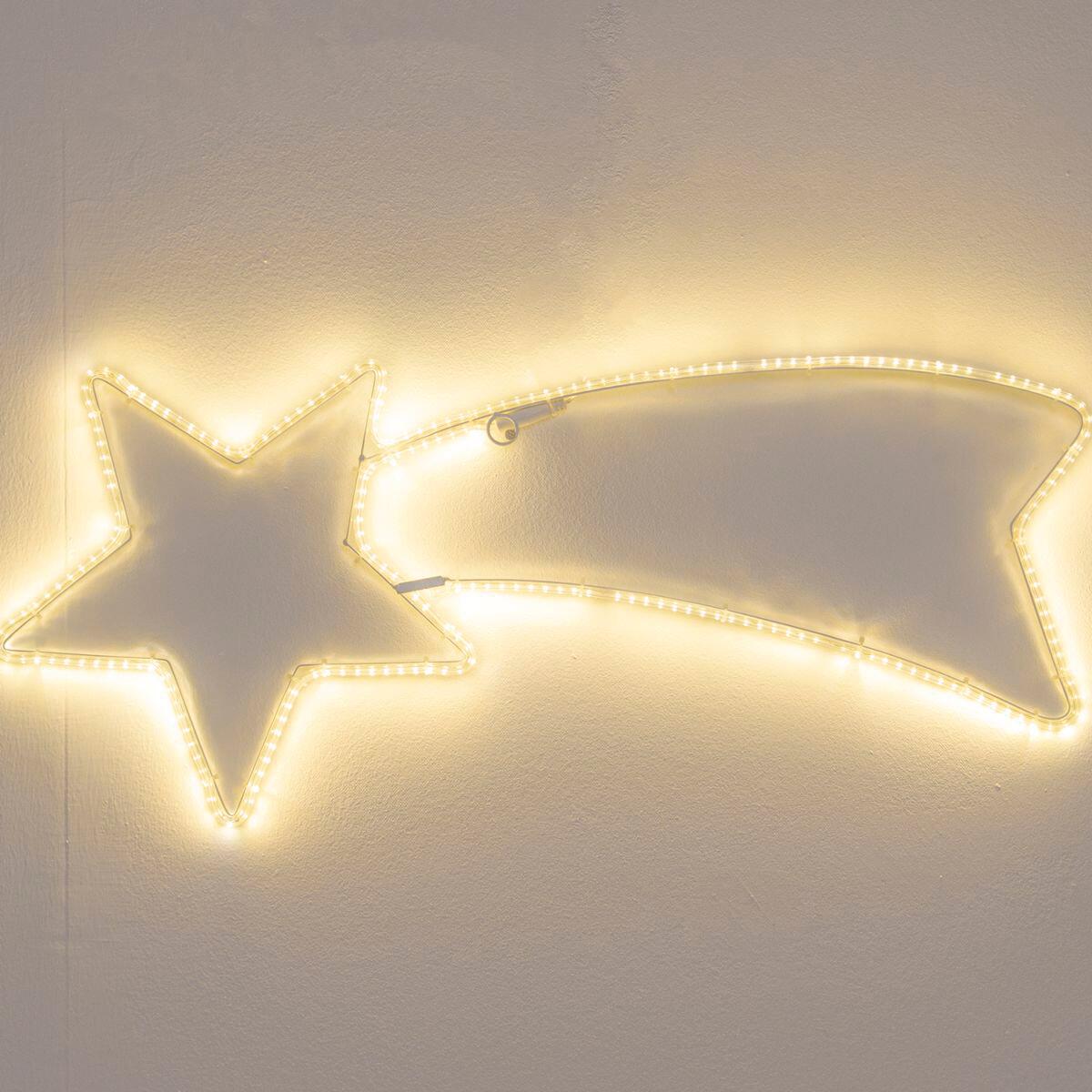 Stella decorativa luminosa stella cometa 240 lampadine led bianco caldo L 1.5 m x H 35 cm - 9