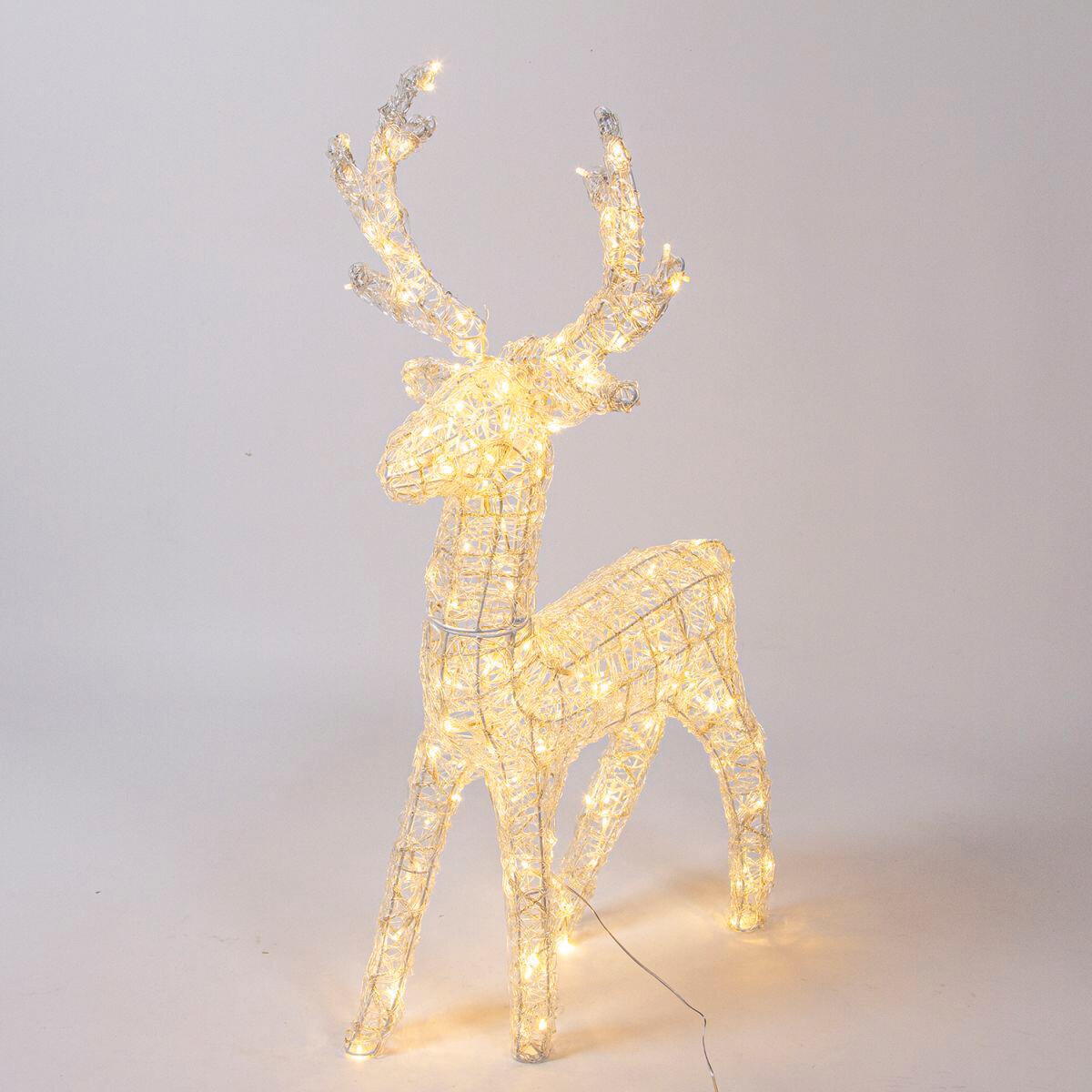 Renna luminosa 200 lampadine led bianco caldo L 1.2 m x H 95 cm - 4