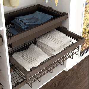 Appendiabiti Estraibile Emuca Per Armadio - Barra Scorrevole 800mm Grigio Metallizzato - Foto 2