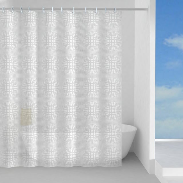 Tenda per Doccia,Fiore Grigio Motivo Floreale Damascato Barocco in